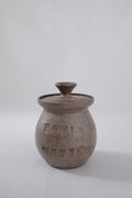 POT À FARINE AVEC COUVERCLE EN GRÈS MARRON