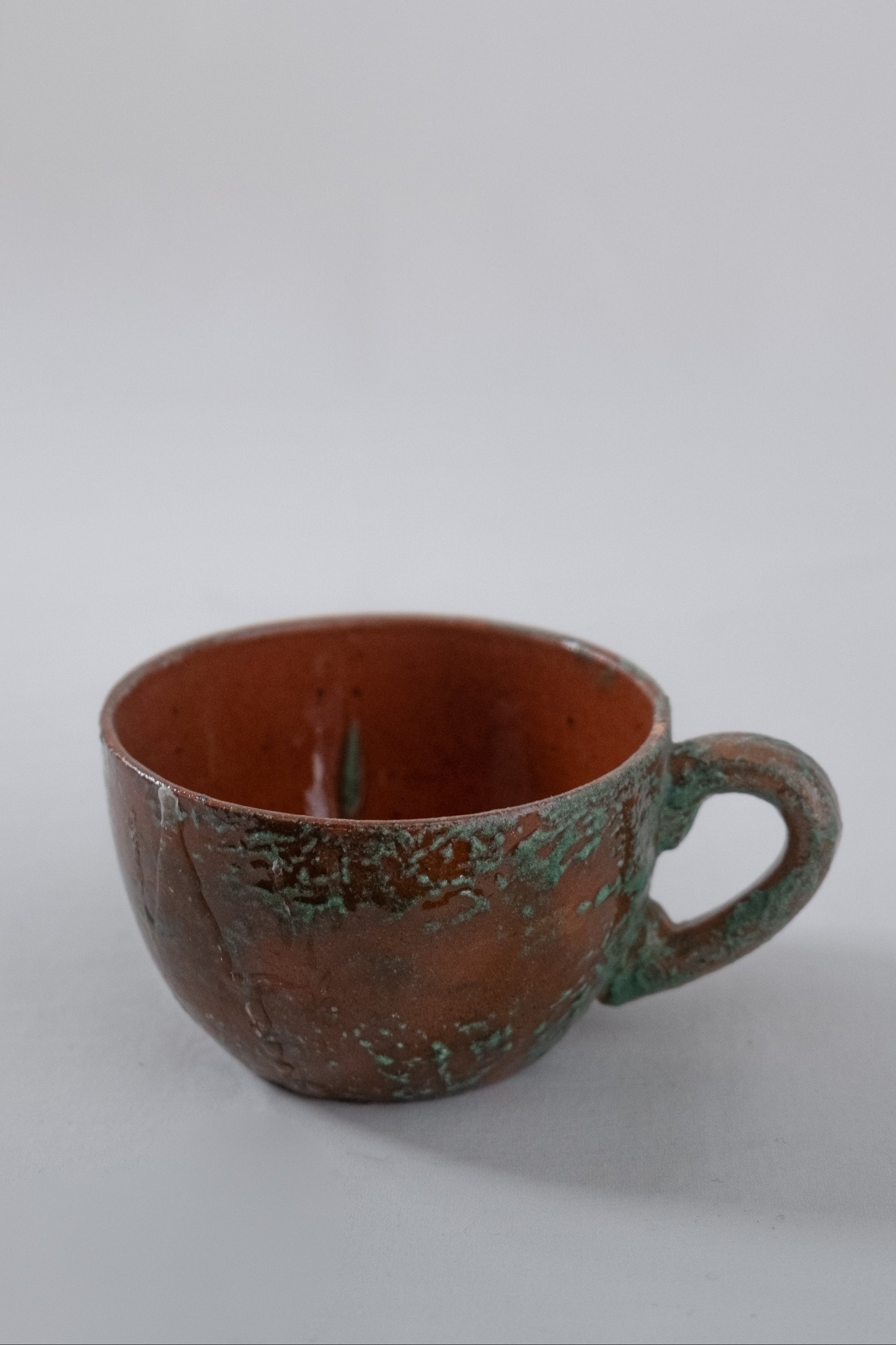 SET DE 6 TASSES EN GRÈS MARRON/VERT