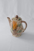 THÉIÈRE EN CÉRAMIQUE BEIGE, ORANGE ET VERTE