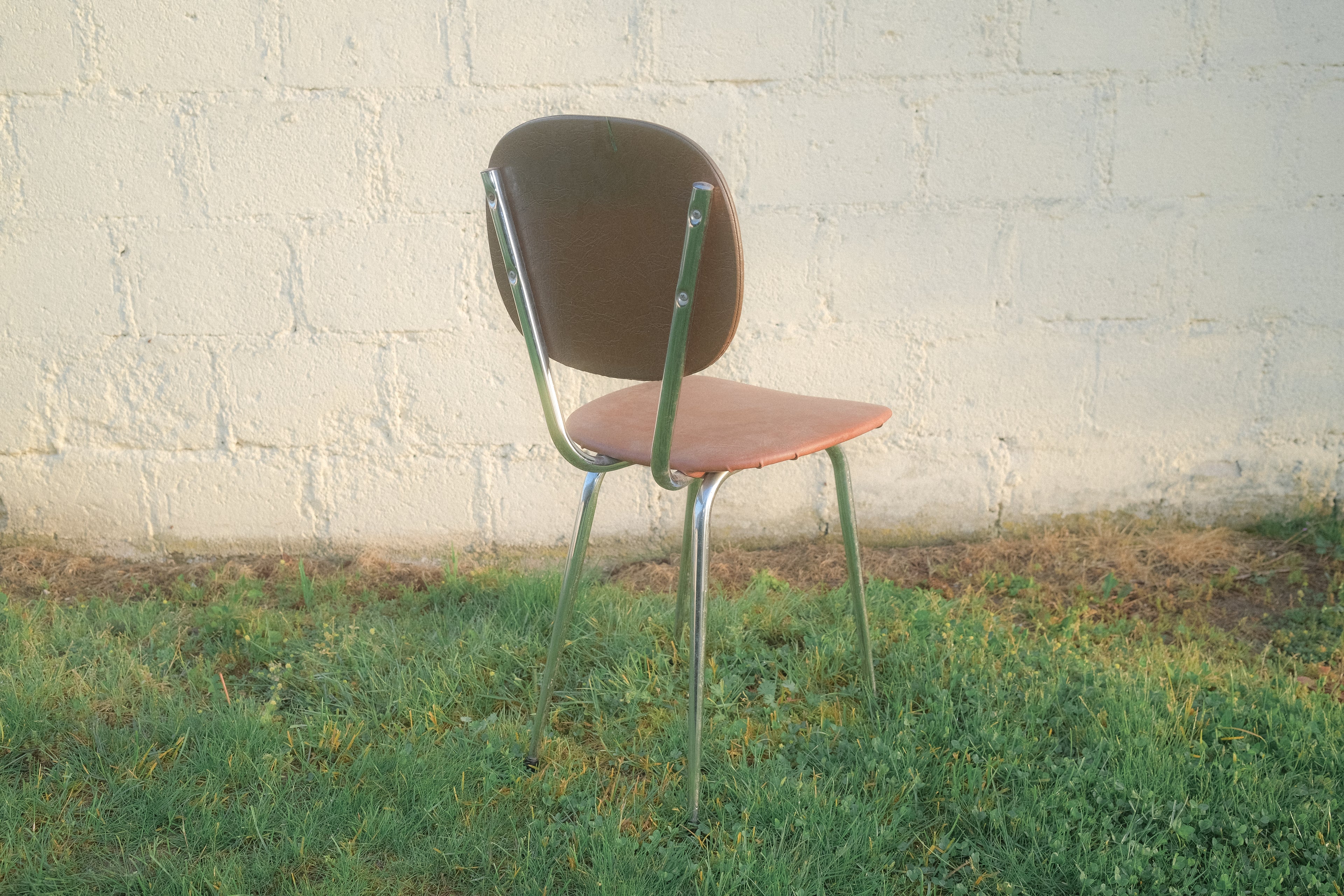 CHAISE TUBMÉNAGER EN MÉTAL CHROMÉ, ANNÉES 70