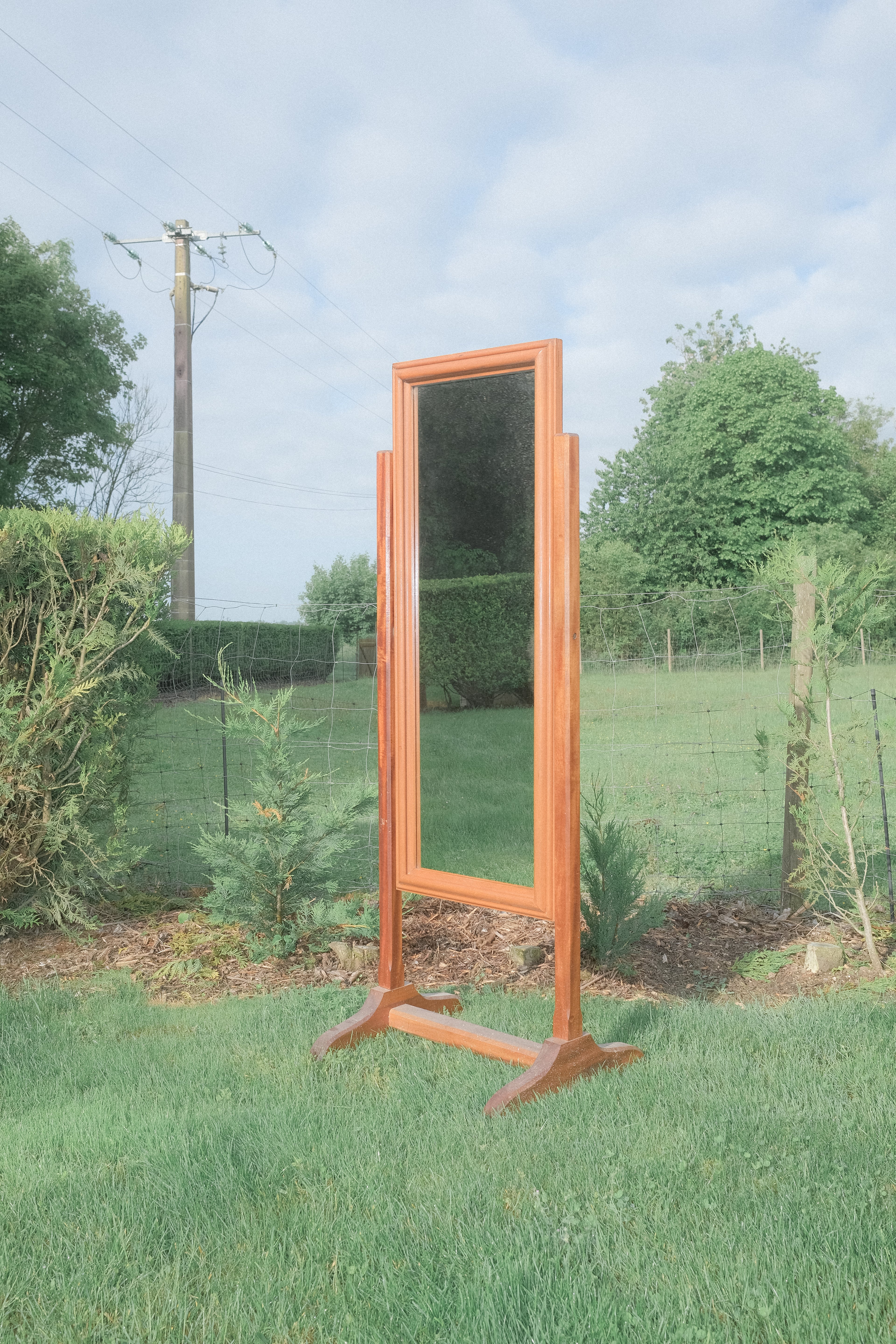 MIROIR SUR PIEDS EN BOIS
