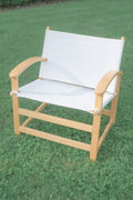 FAUTEUIL SAFARI – DESIGN DANOIS / IKEA – BOIS ET TOILE BLANCHE
