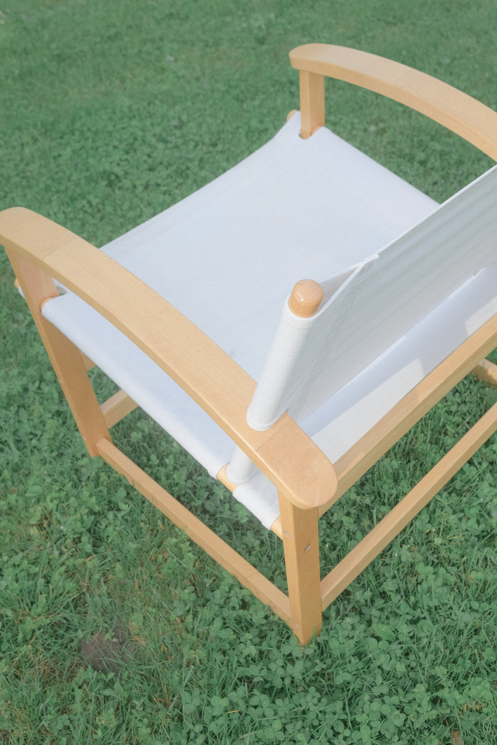 FAUTEUIL SAFARI – DESIGN DANOIS / IKEA – BOIS ET TOILE BLANCHE