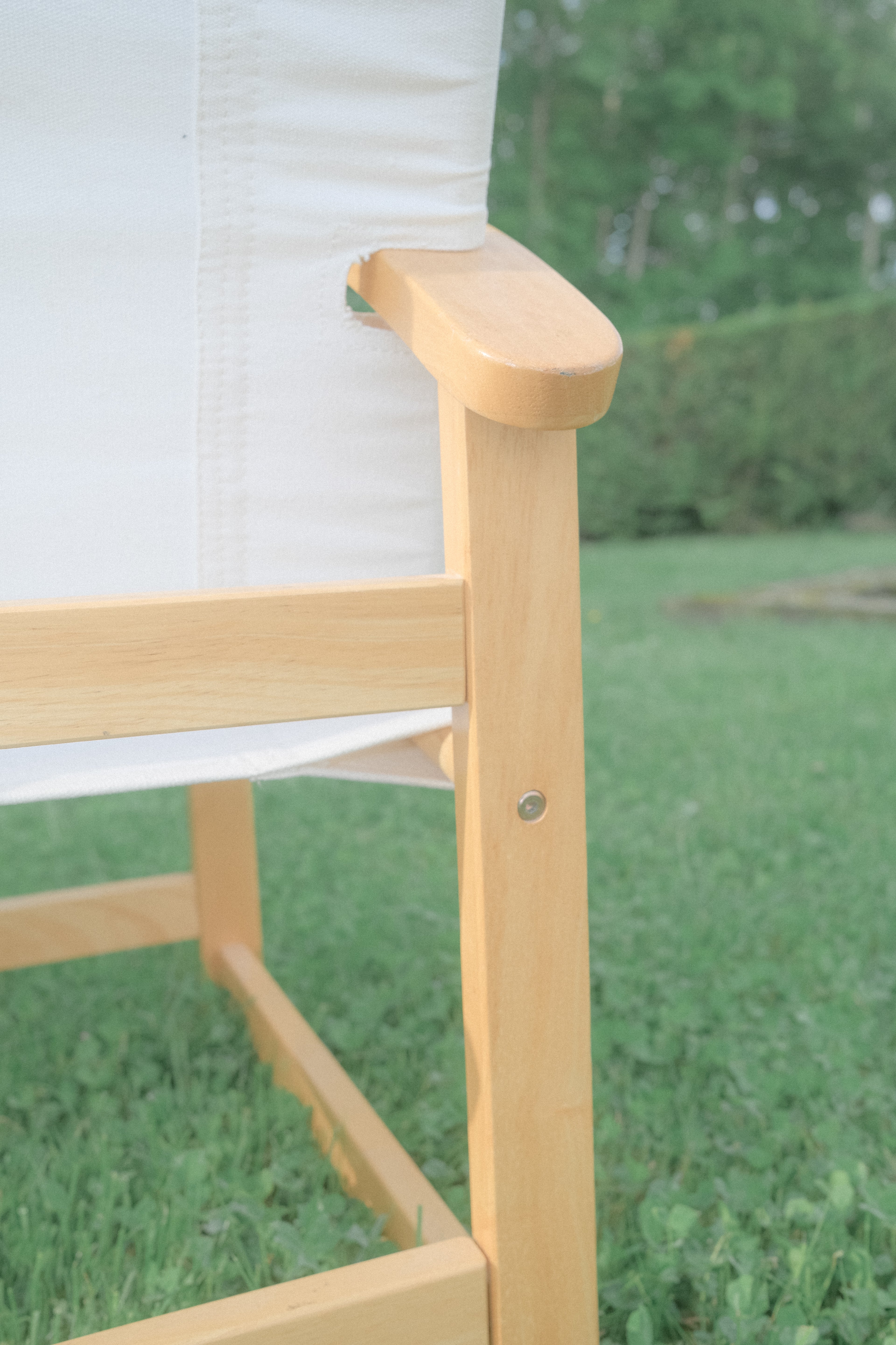 FAUTEUIL SAFARI – DESIGN DANOIS / IKEA – BOIS ET TOILE BLANCHE