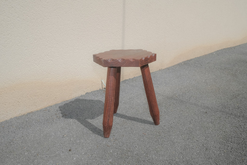 TABOURET DE FERME EN BOIS BRUTE