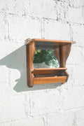 ÉTAGÈRE/MIROIR MURAL EN BOIS BRUTE ANNÉE 1940
