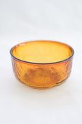 LOT DE QUATRE BOLS EN VERRE BULLÉ ORANGE