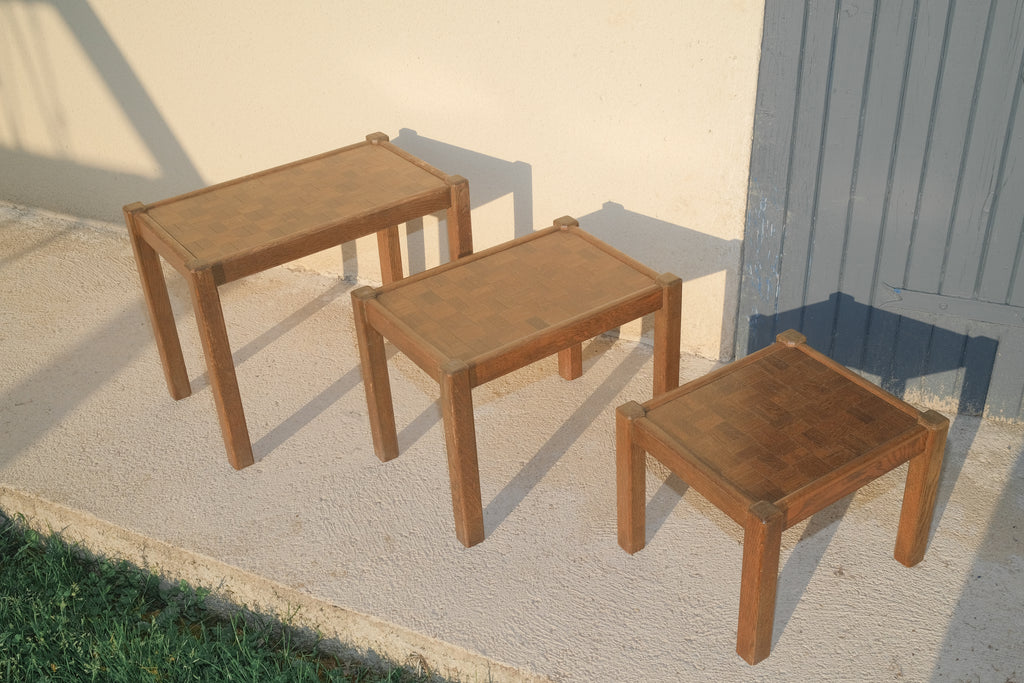 TABLES GIGOGNES SCANDINAVES DU MILIEU DU SIÈCLE EN TECK MASSIF PAR ROLD MIDDELBOE, ANNÉES 1960