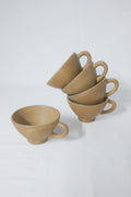 SET DE TASSES EN GRÈS BRUN