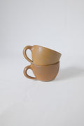 DUO DE TASSES EN GRÈS BRUN