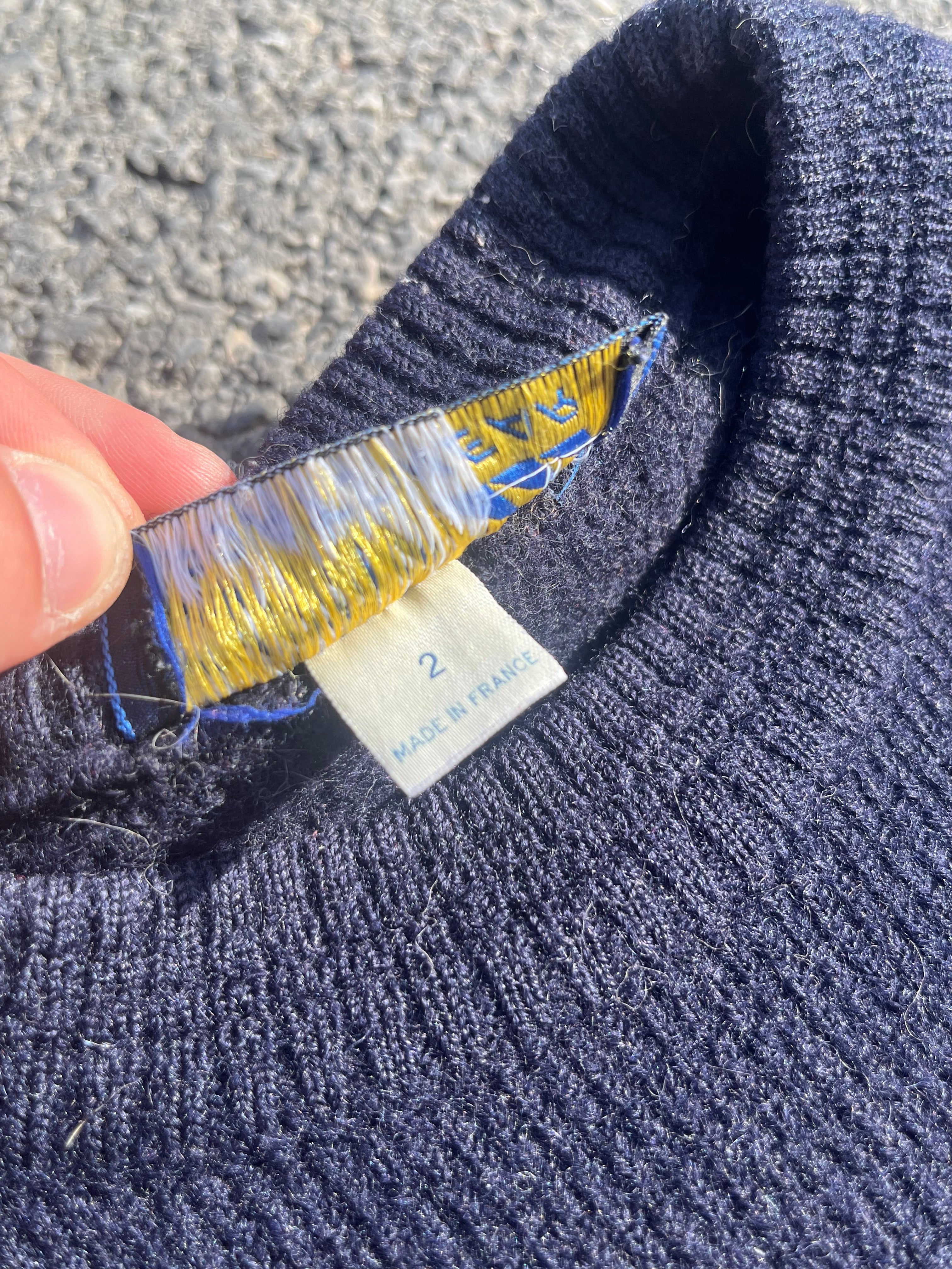 PULL EN LAINE BLEU MADE IN FRANCE