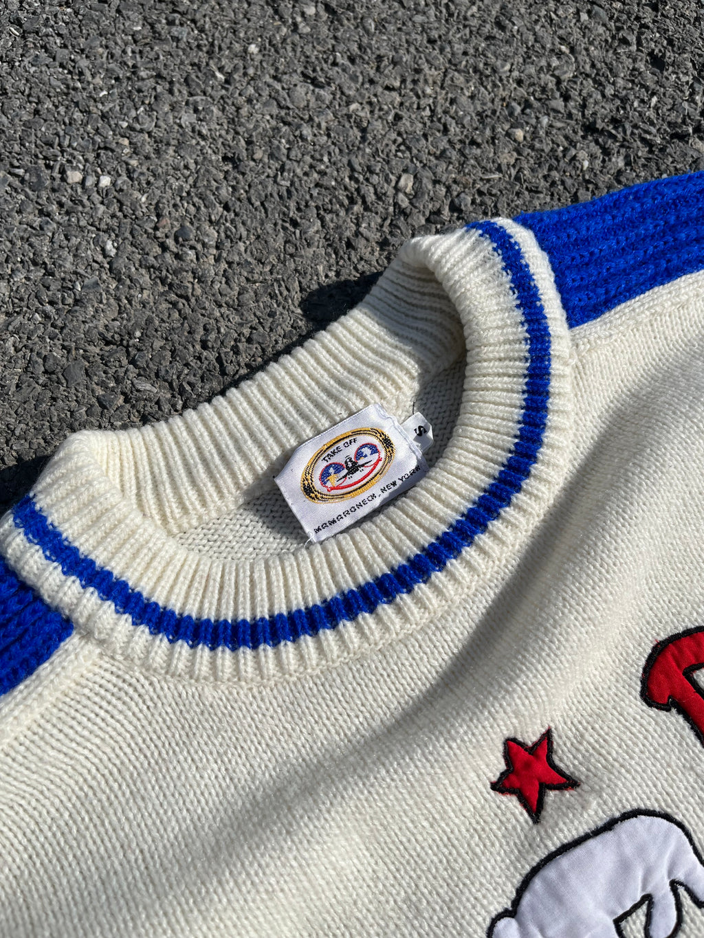 PULL EN LAINE DES WHITE BEARS BLANC ET BLEU