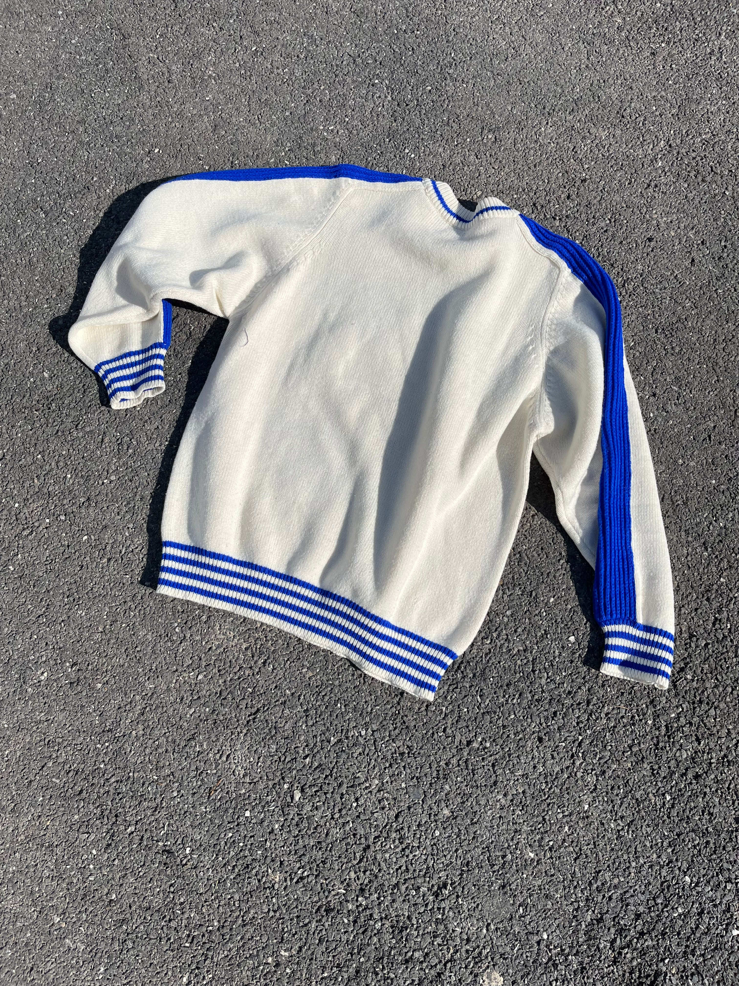 PULL EN LAINE DES WHITE BEARS BLANC ET BLEU