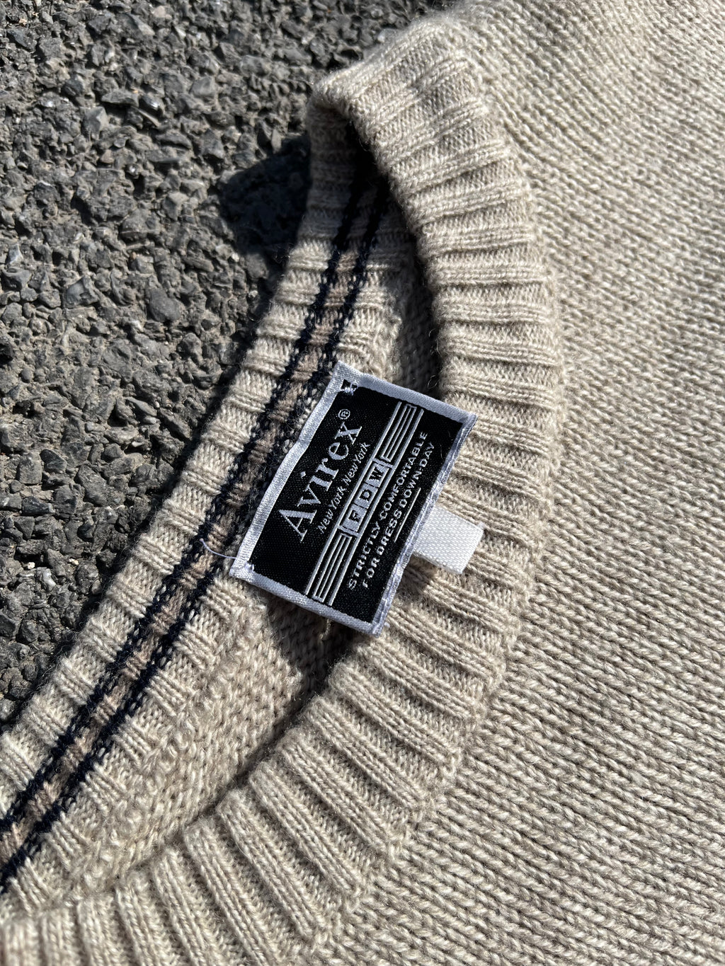 PULL EN LAINE AVIREX BEIGE