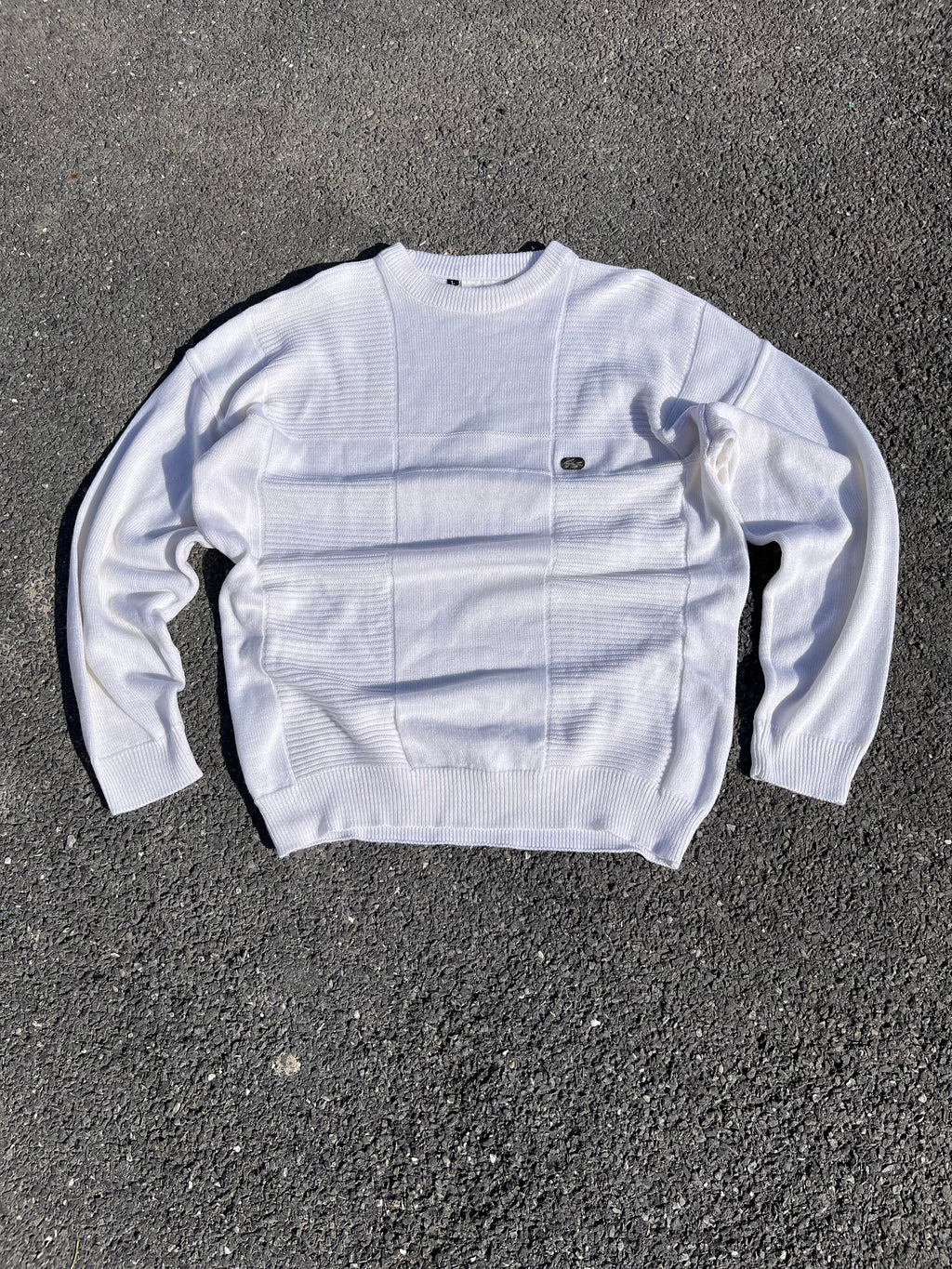 PULL EN LAINE LACOSTE BLANC MADE IN FRANCE