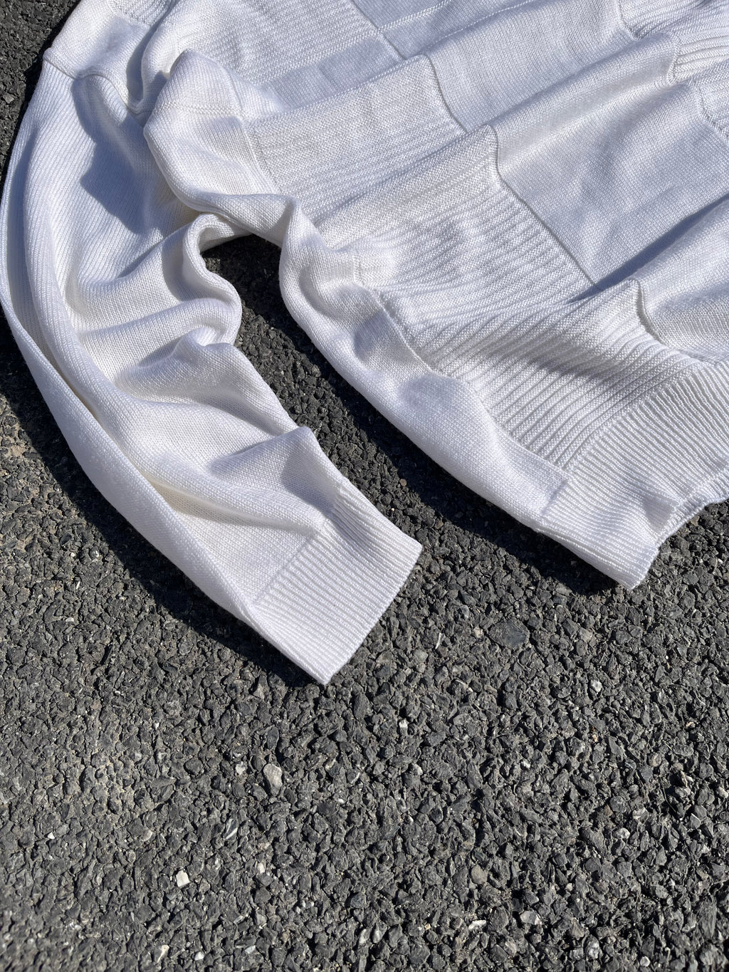 PULL EN LAINE LACOSTE BLANC MADE IN FRANCE