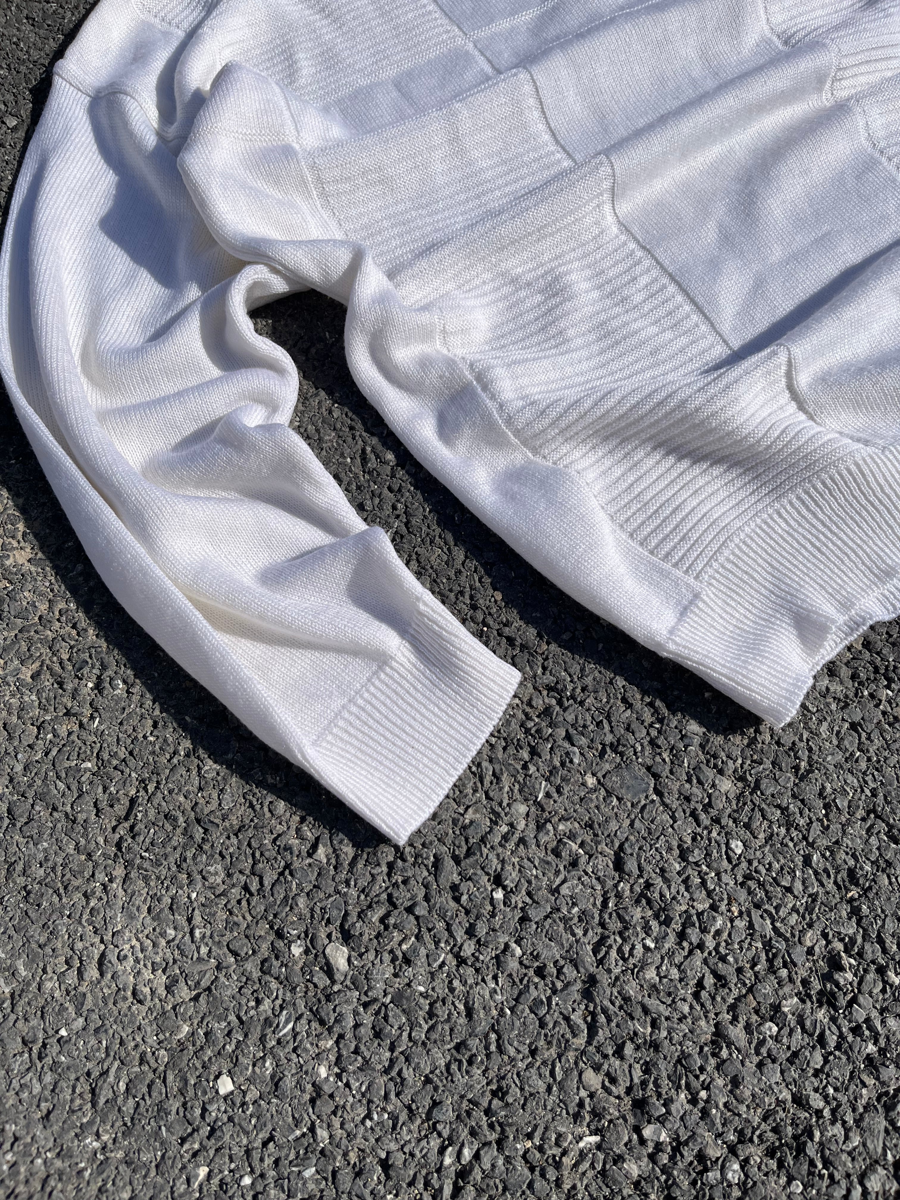 PULL EN LAINE LACOSTE BLANC MADE IN FRANCE