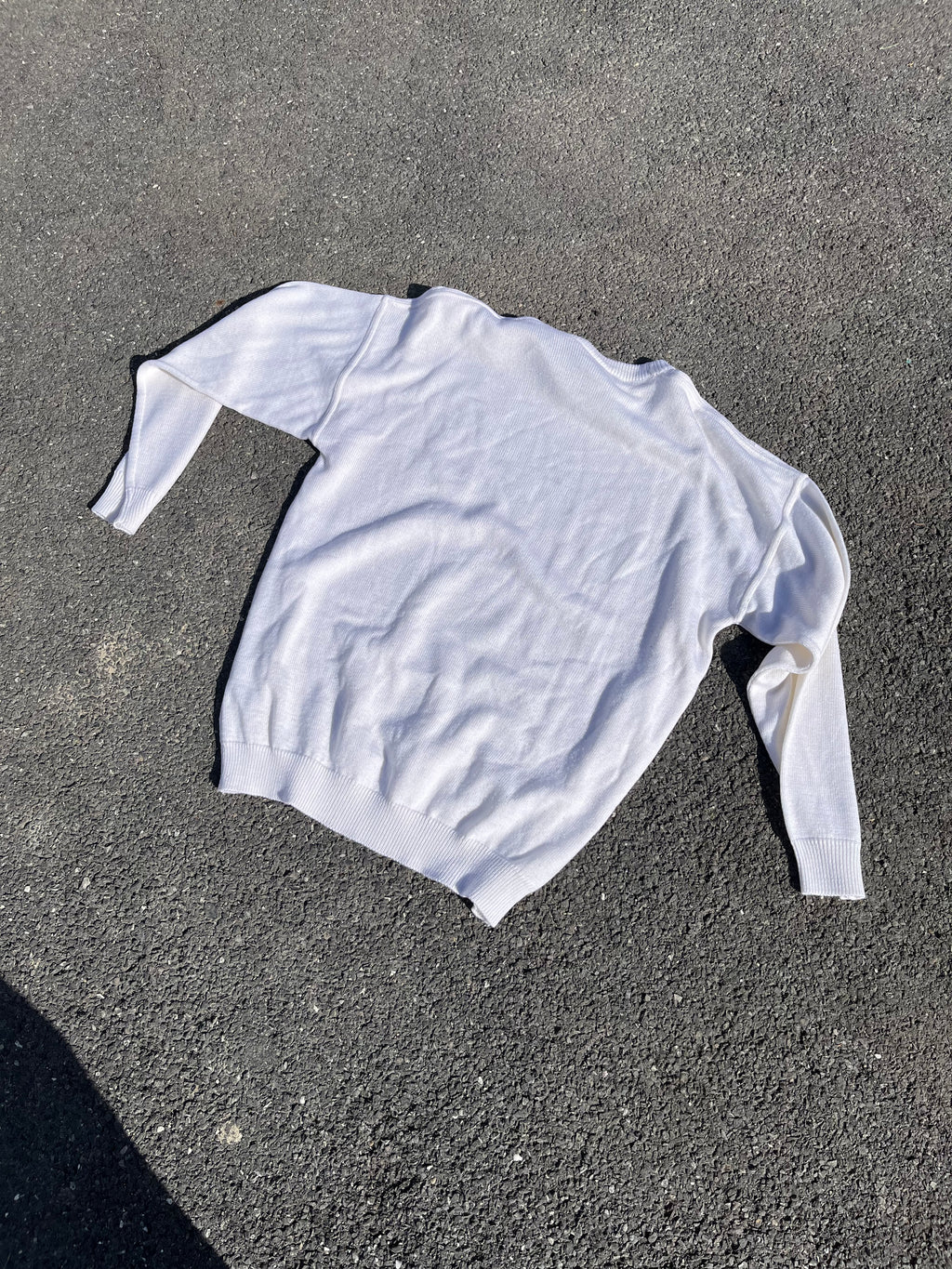 PULL EN LAINE LACOSTE BLANC MADE IN FRANCE