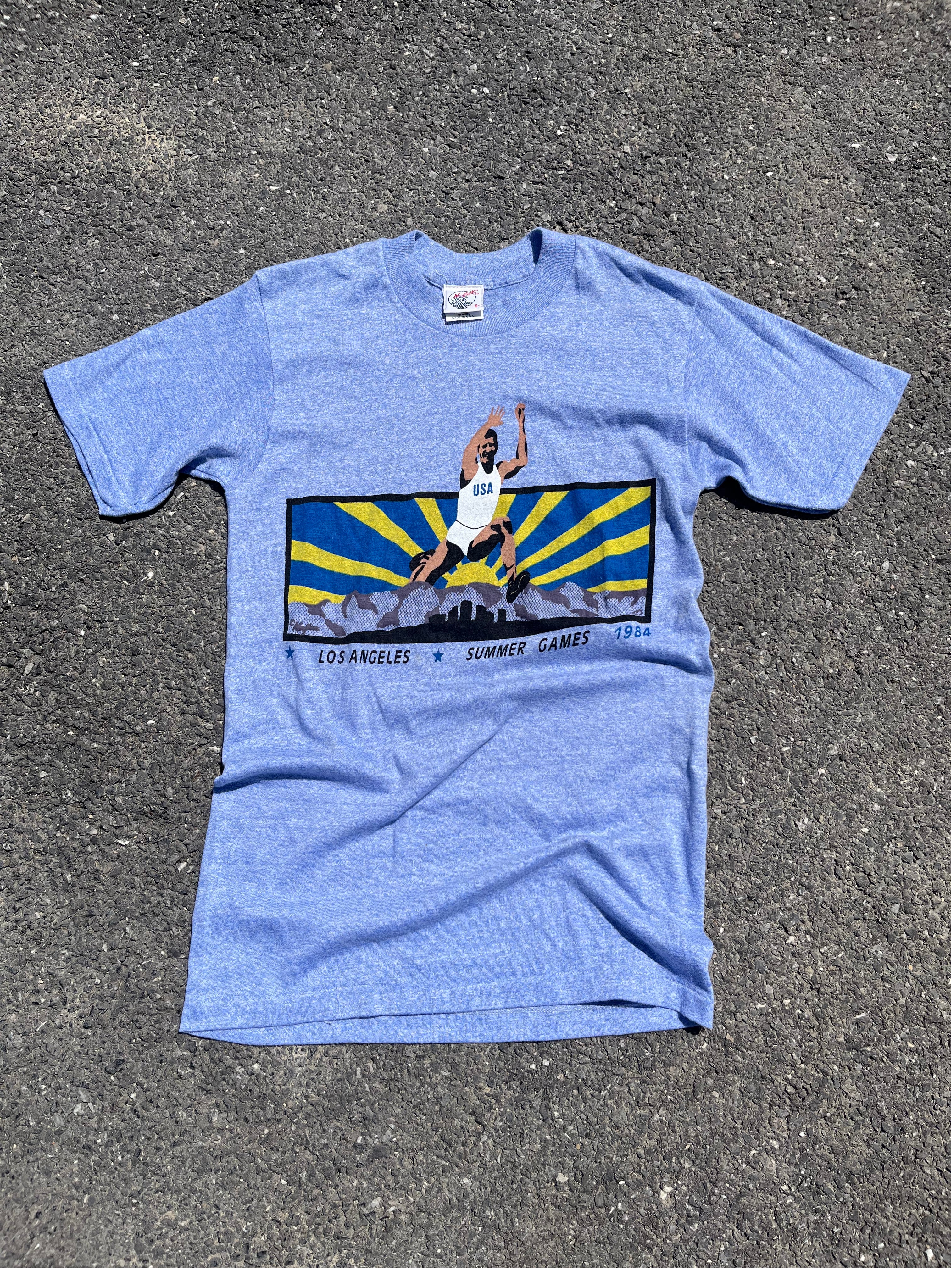 T-SHIRT PROMOTIONEL DES JEUX D'ÉTÉ DE LOS ANGELES DE 1984 MADE IN USA
