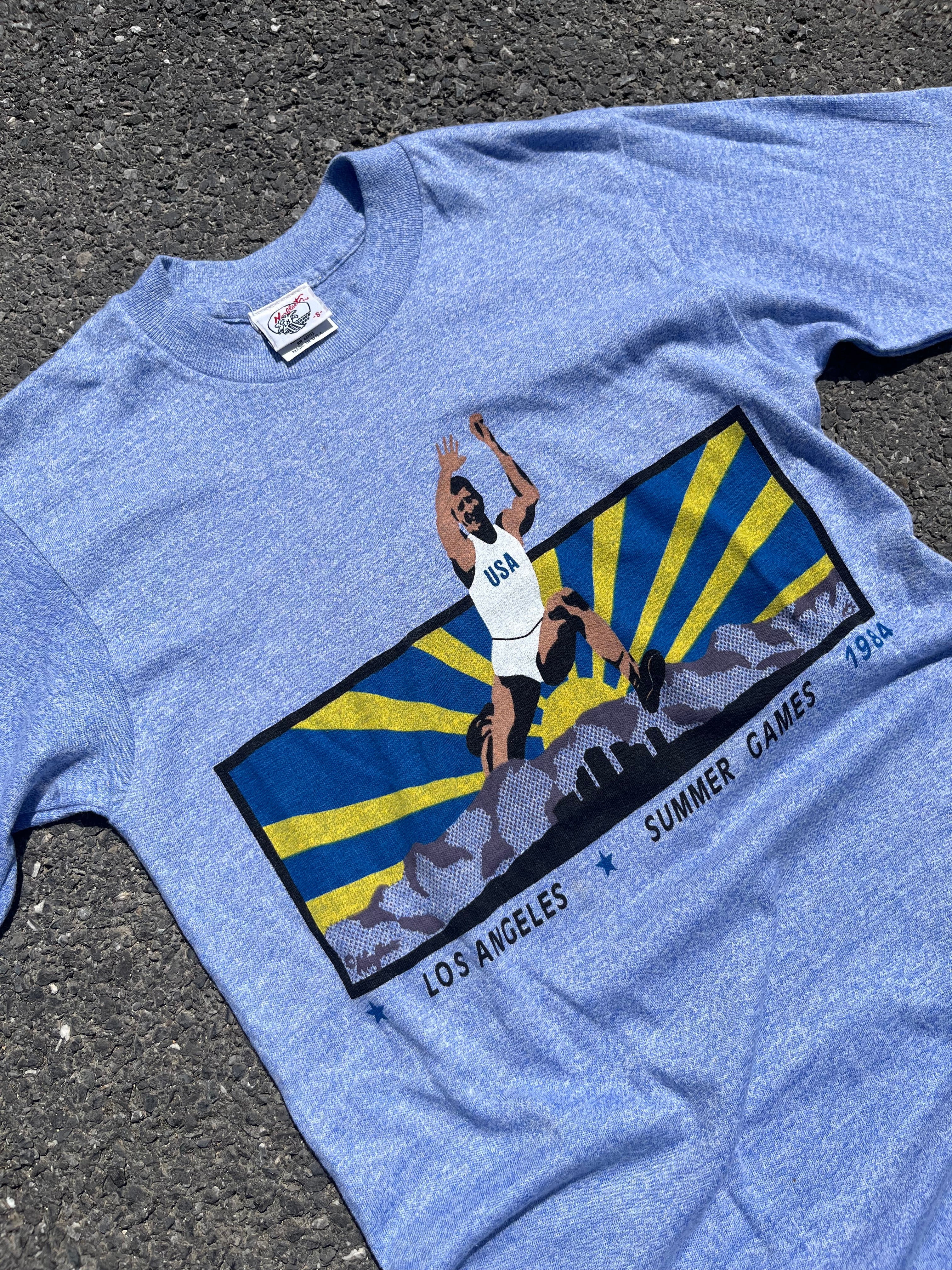 T-SHIRT PROMOTIONEL DES JEUX D'ÉTÉ DE LOS ANGELES DE 1984 MADE IN USA