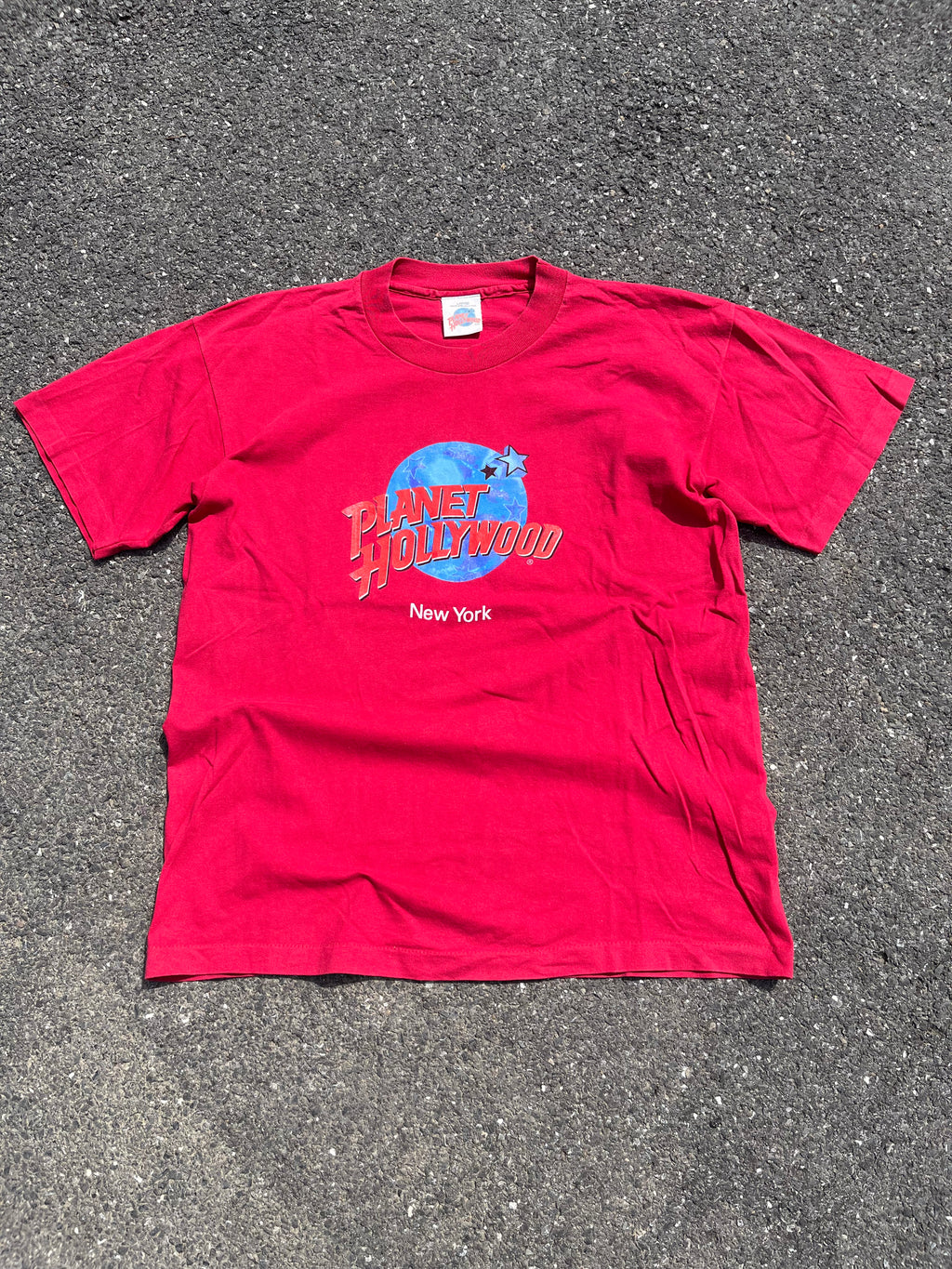 T-SHIRT PLANET HOLLYWOOD NEW YORK ROUGE
