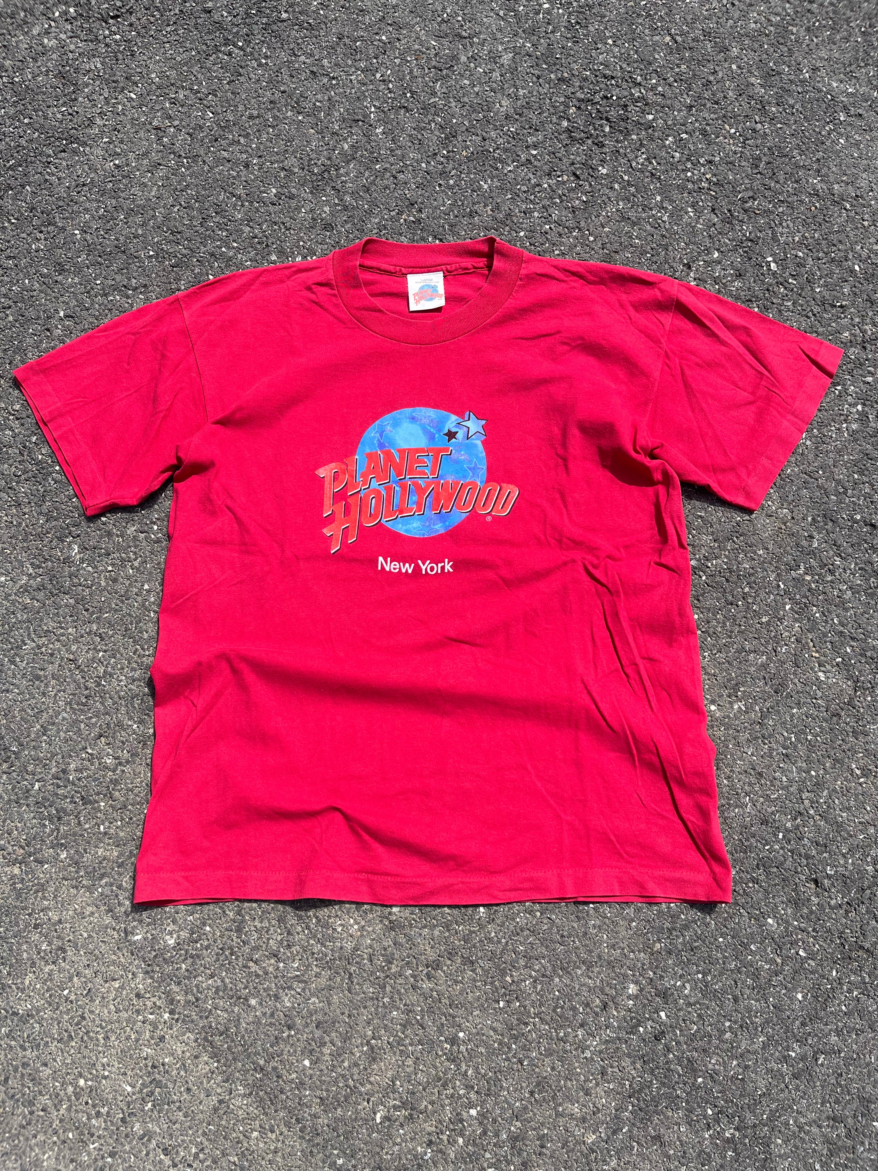 T-SHIRT PLANET HOLLYWOOD NEW YORK ROUGE