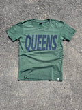T-SHIRT "QUEENS" AMERICAN COLLEGE VERT