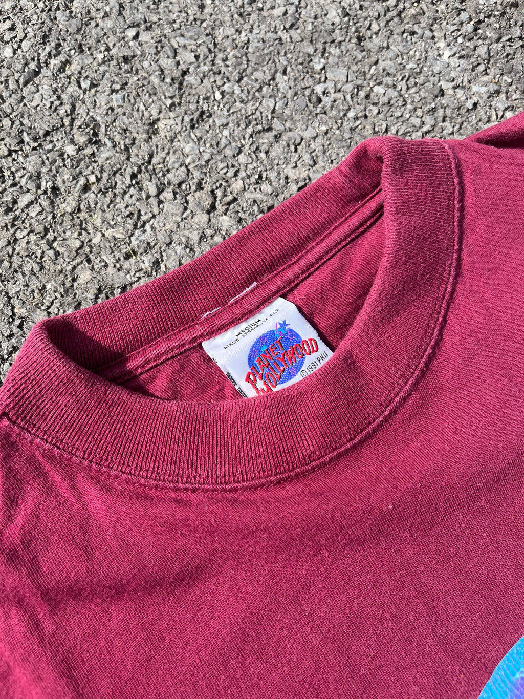 T-SHIRT PLANET HOLLYWOOD PARIS ANNÉE 1991 BORDEAUX
