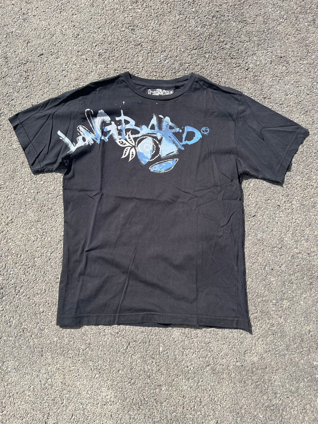 T-SHIRT LONGBOARD ANNÉE 2000 NOIR