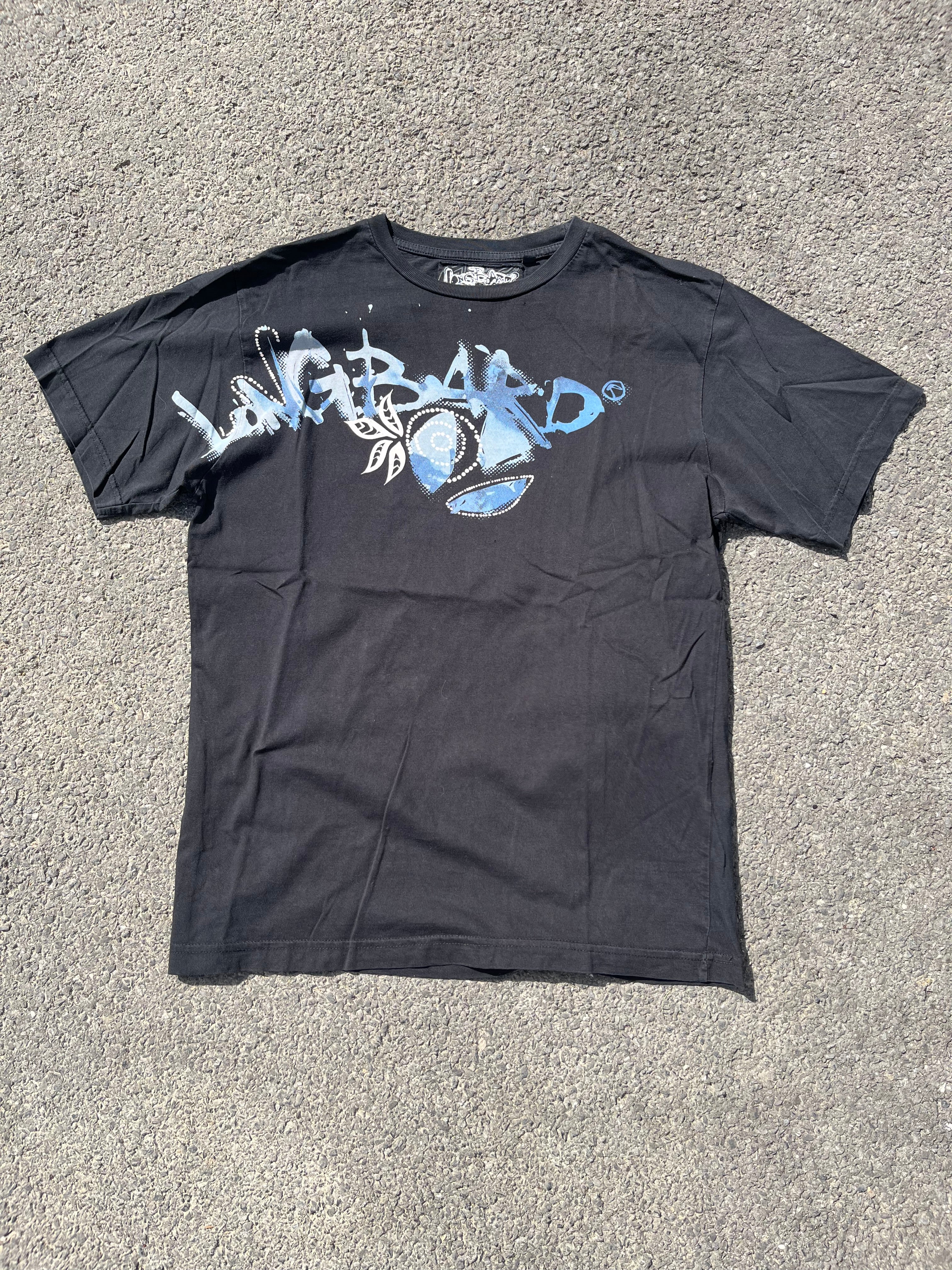 T-SHIRT LONGBOARD ANNÉE 2000 NOIR