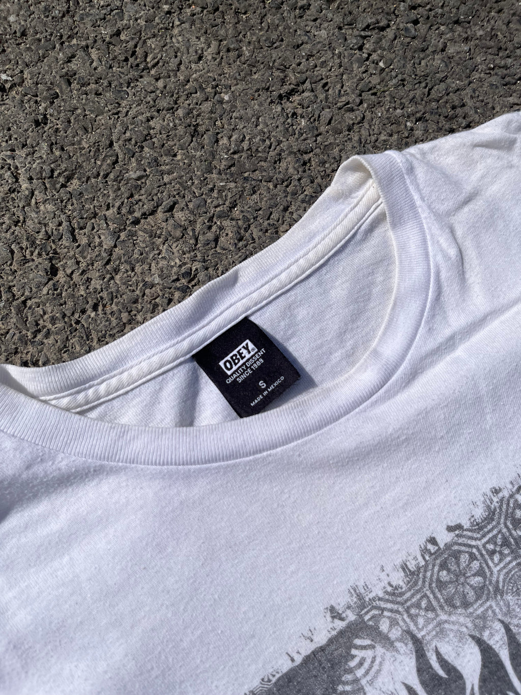 T-SHIRT OBEY ANNÉE 2000 BLANC MADE IN MEXICO