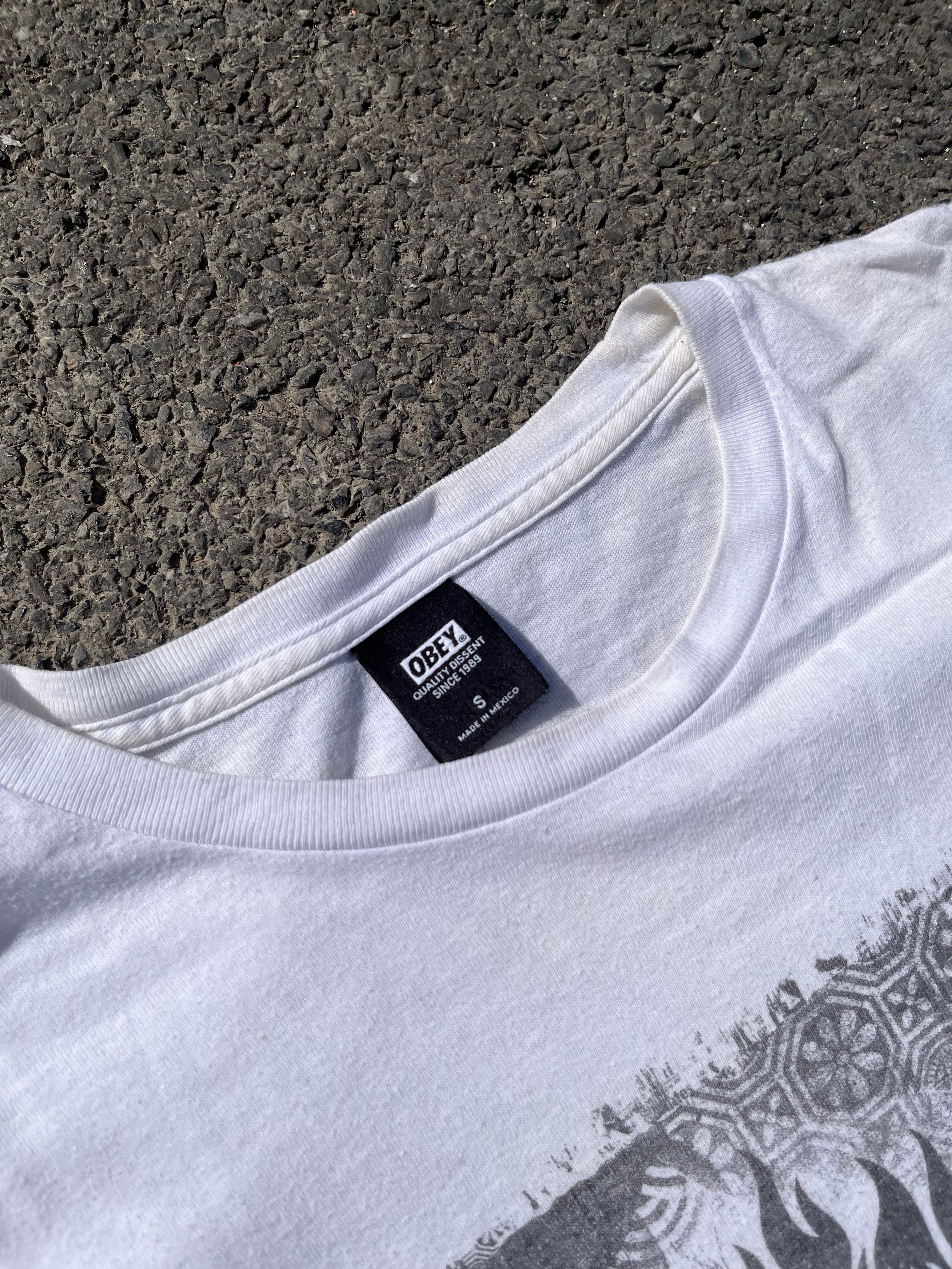 T-SHIRT OBEY ANNÉE 2000 BLANC MADE IN MEXICO