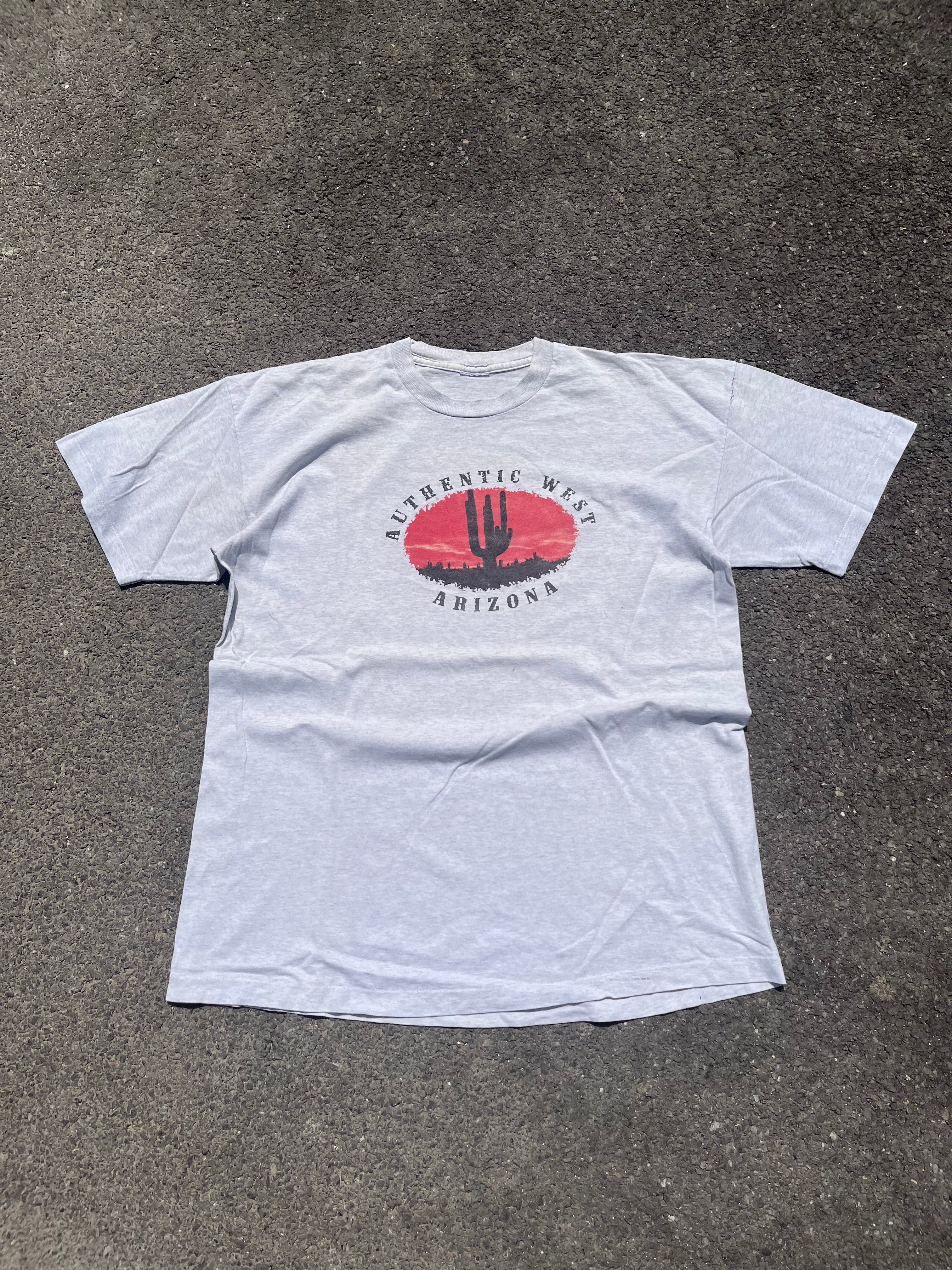 T-SHIRT SOUVENIR USA SINGLE STITCH GRIS