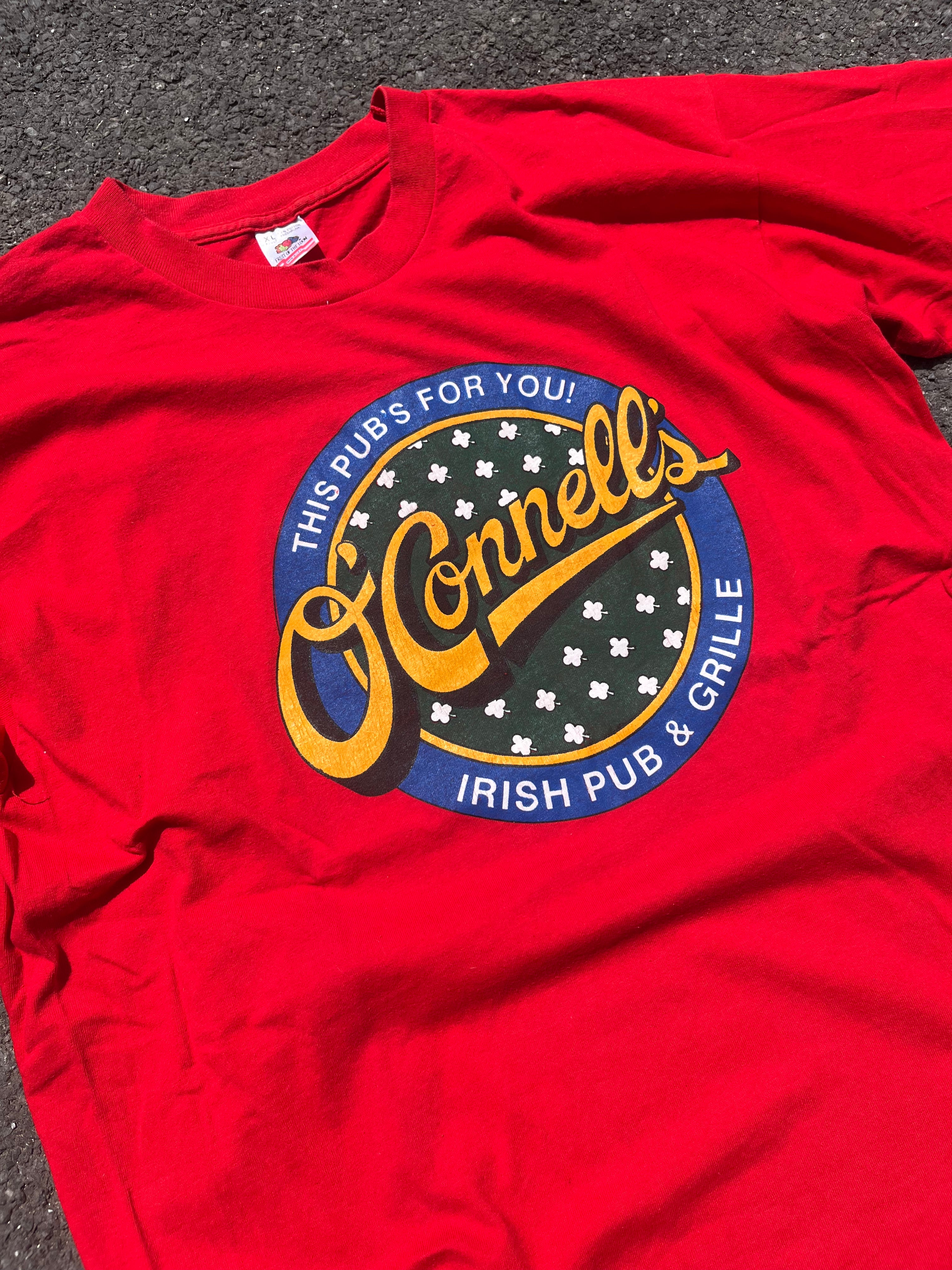 T-SHIRT SOUVENIR DE PUB SINGLE STITCH ROUGE