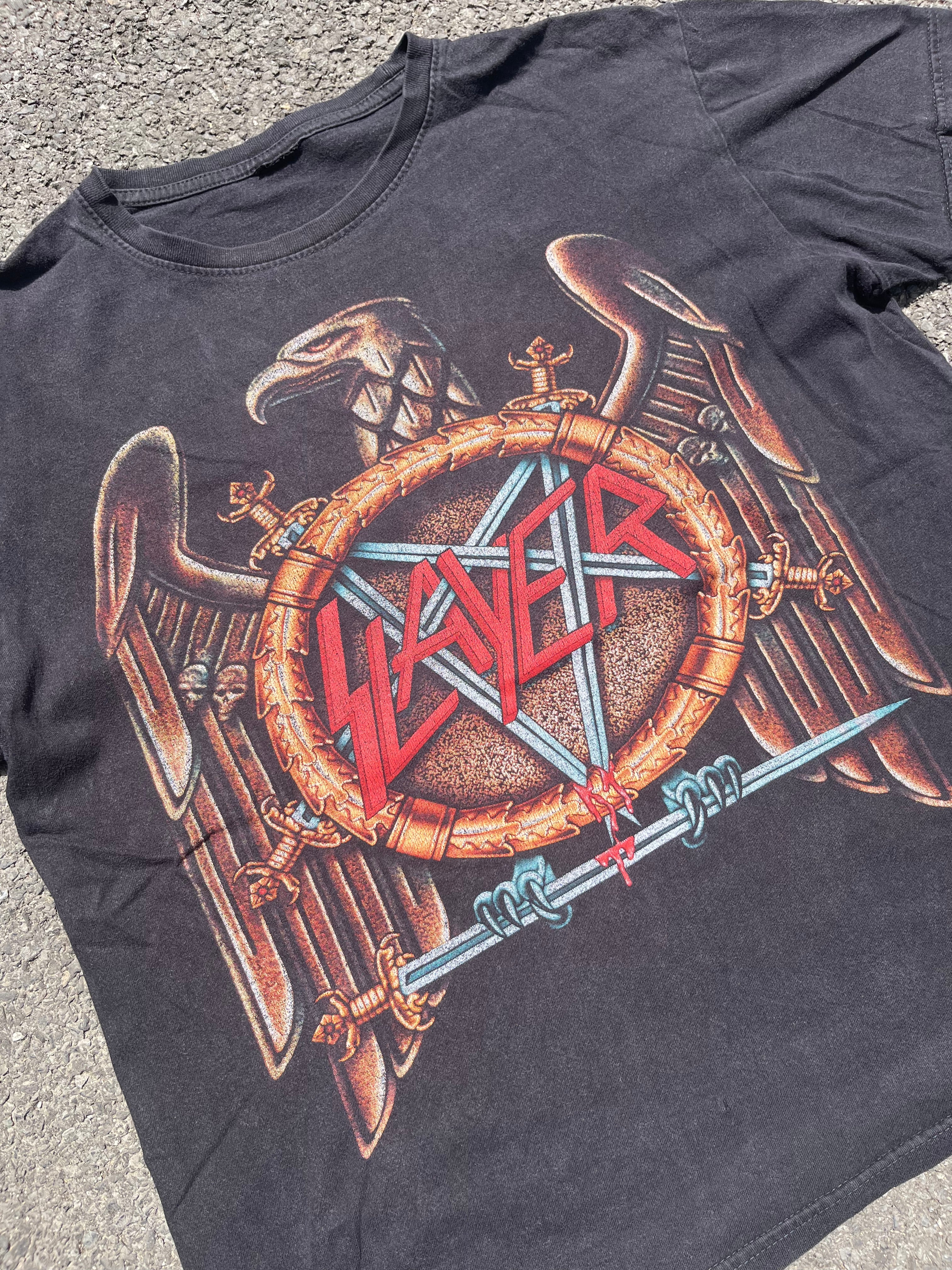 T-SHIRT DE CONCERT SLAYER ANNÉE 1990 NOIR