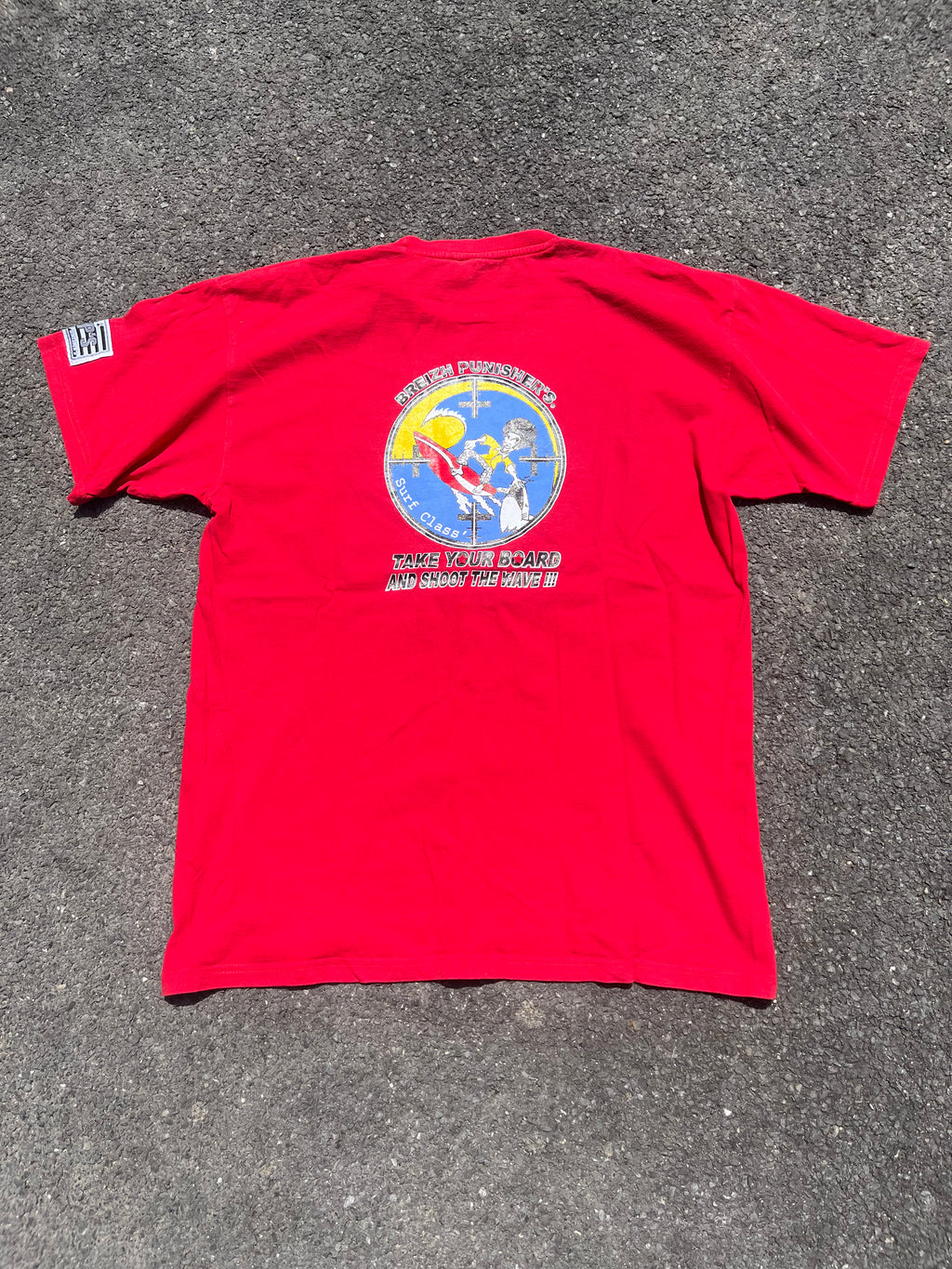 T-SHIRT BREIZH PUNISHER ROUGE ANNÉE 1990
