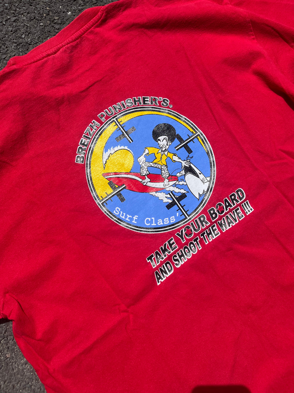 T-SHIRT BREIZH PUNISHER ROUGE ANNÉE 1990