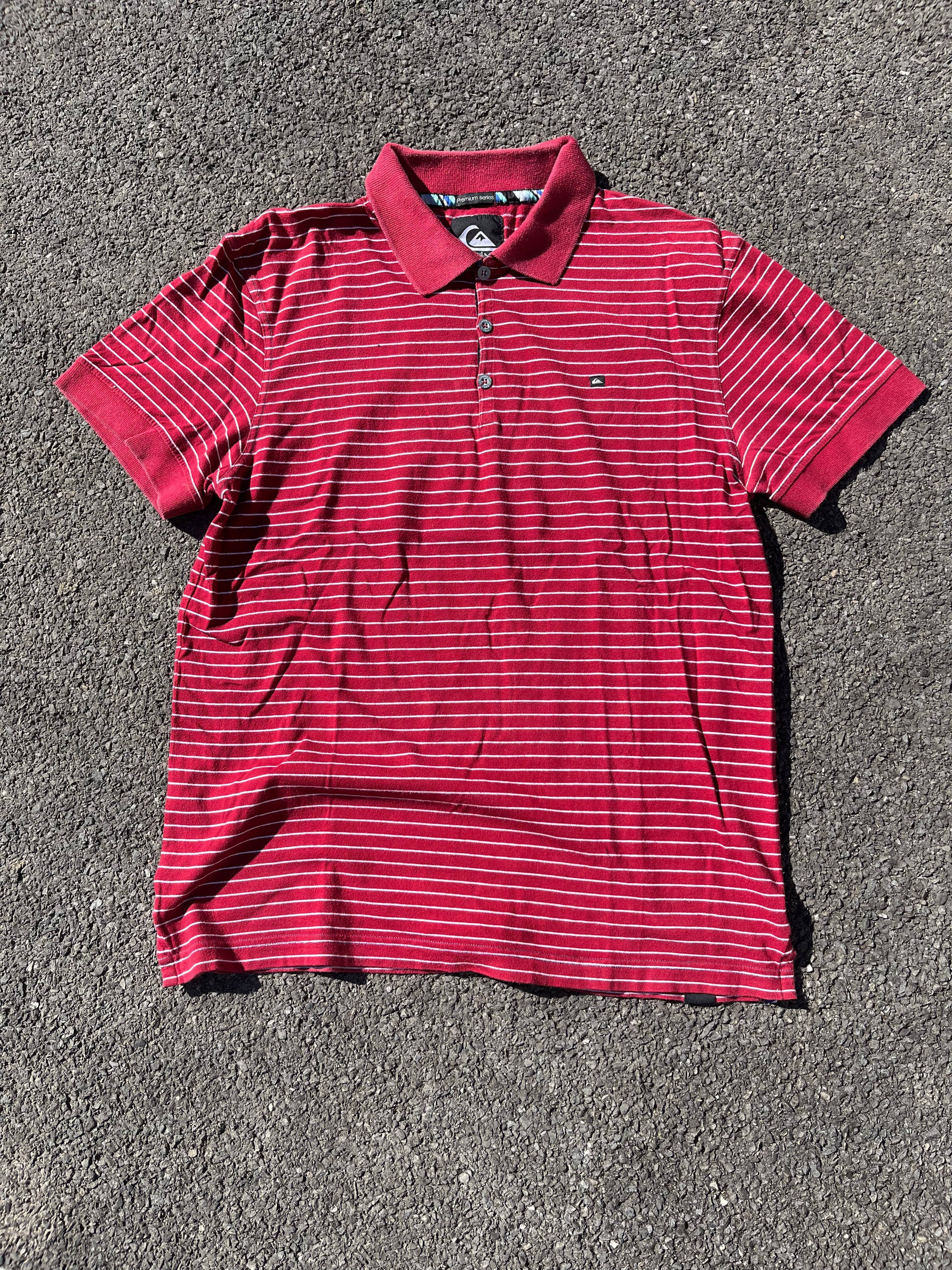 POLO QUIKSILVER RAYÉ ROUGE ET BLANC