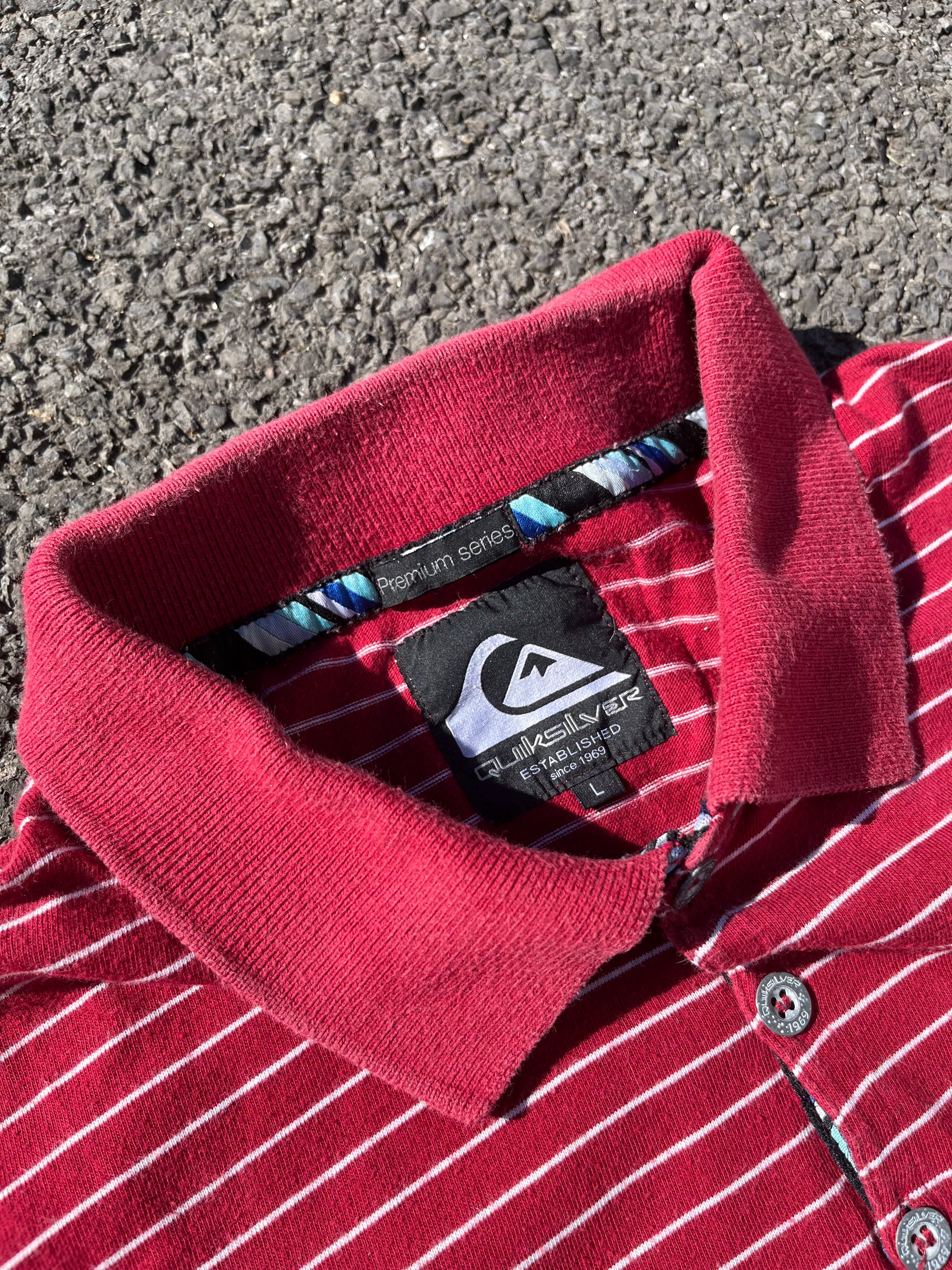 POLO QUIKSILVER RAYÉ ROUGE ET BLANC