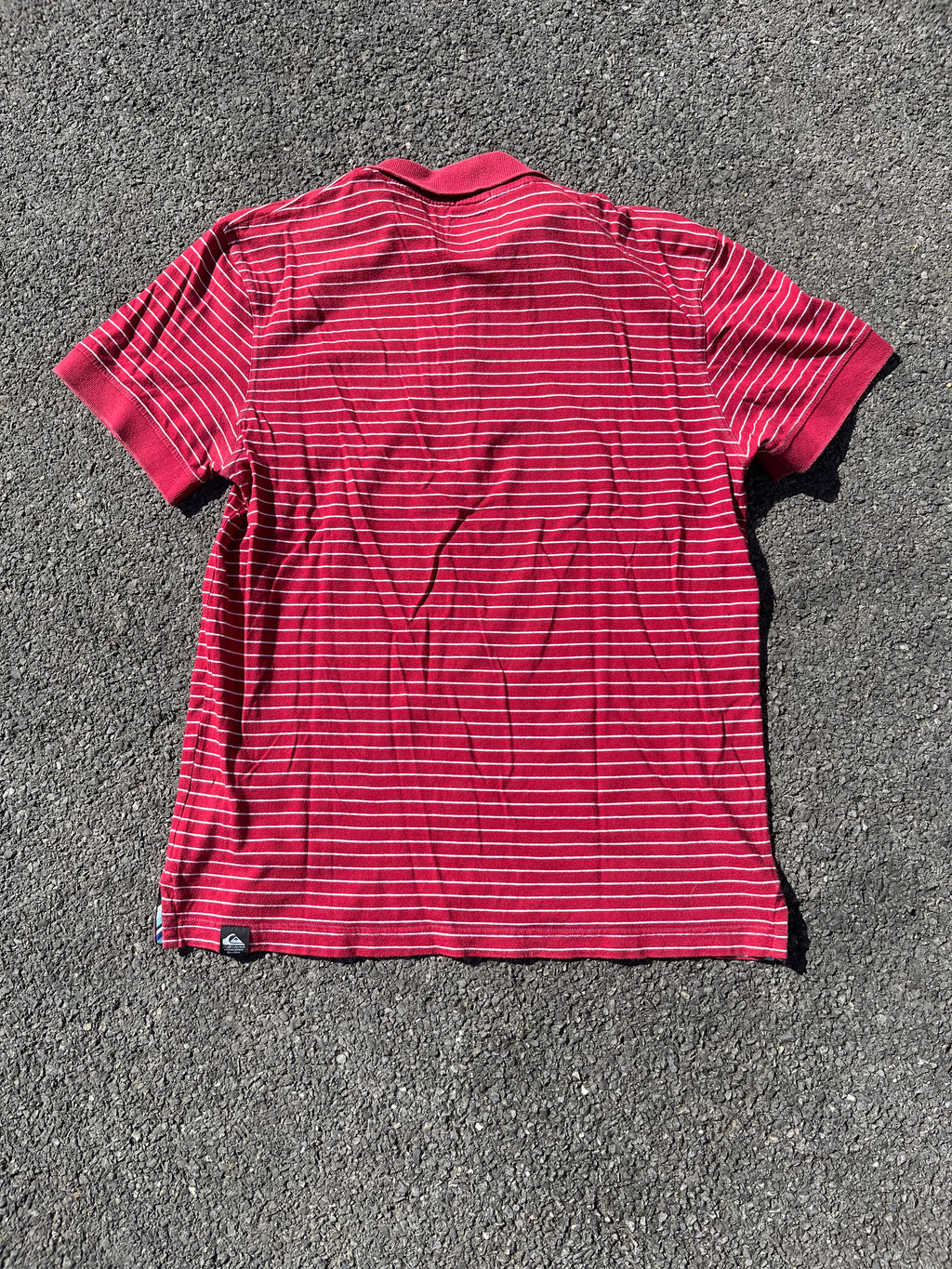 POLO QUIKSILVER RAYÉ ROUGE ET BLANC