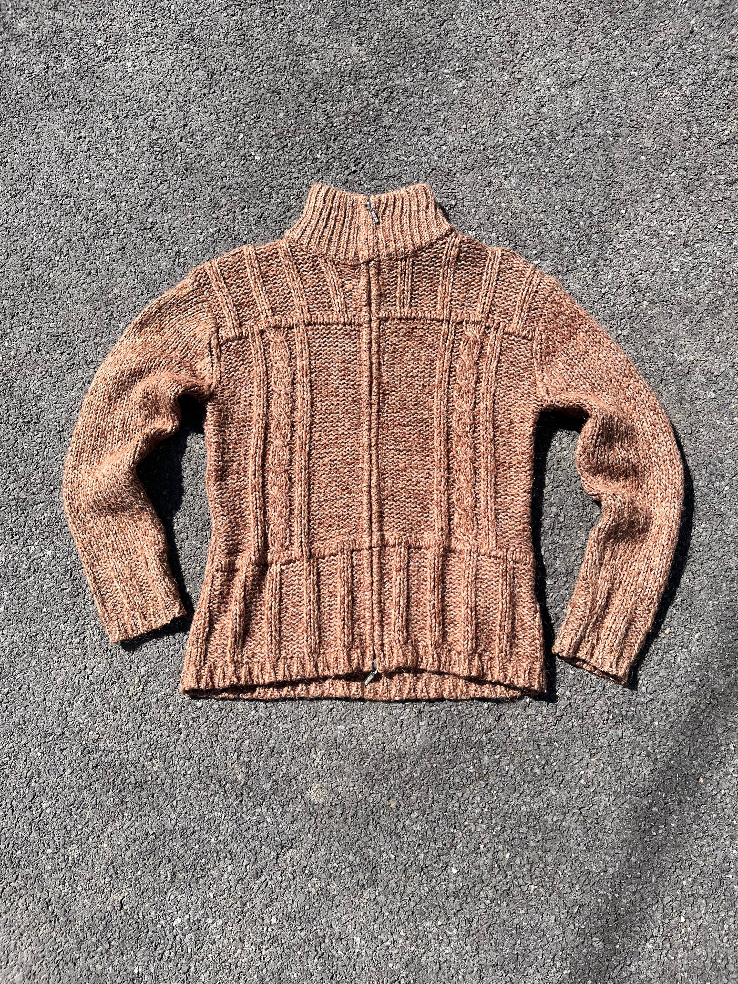 GILET EN LAINE BRUN/ORANGÉ