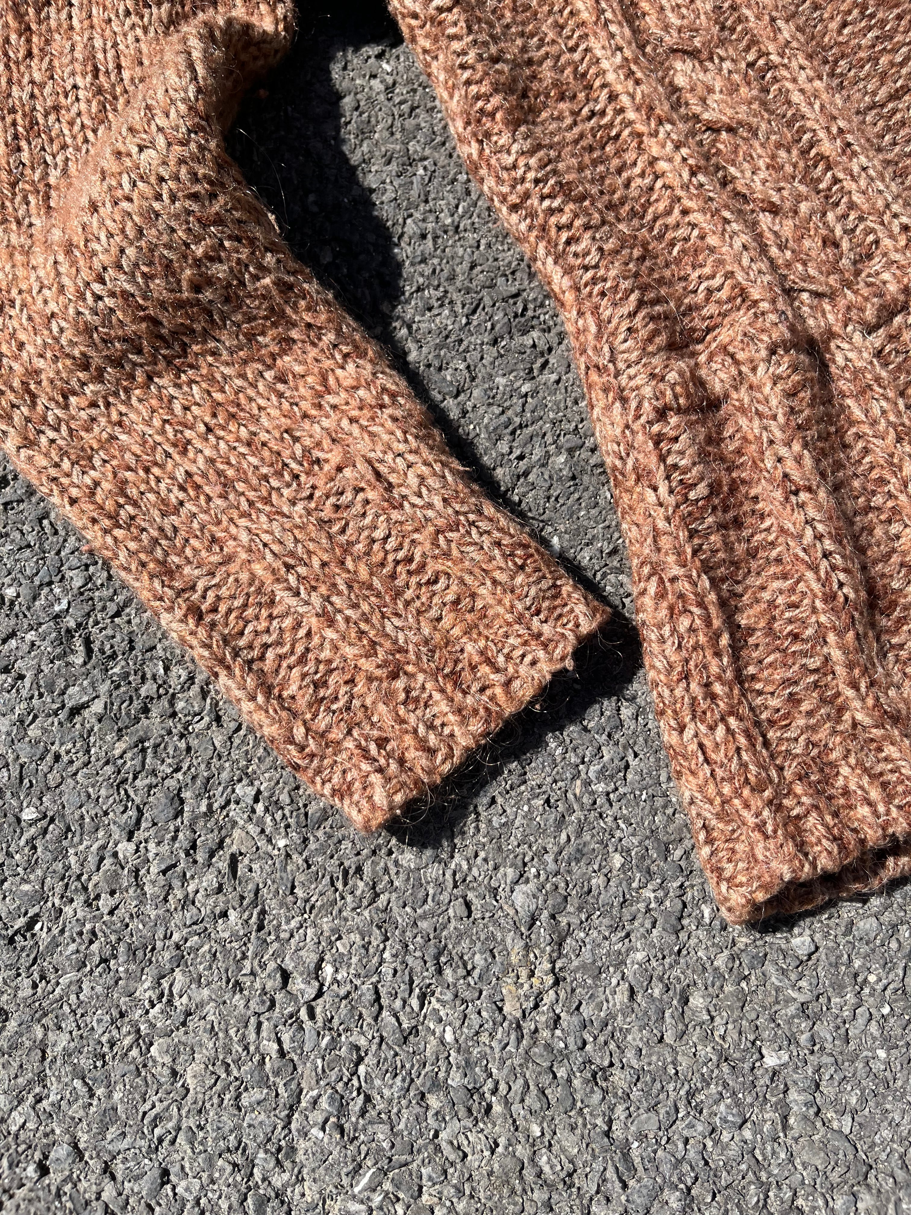 GILET EN LAINE BRUN/ORANGÉ