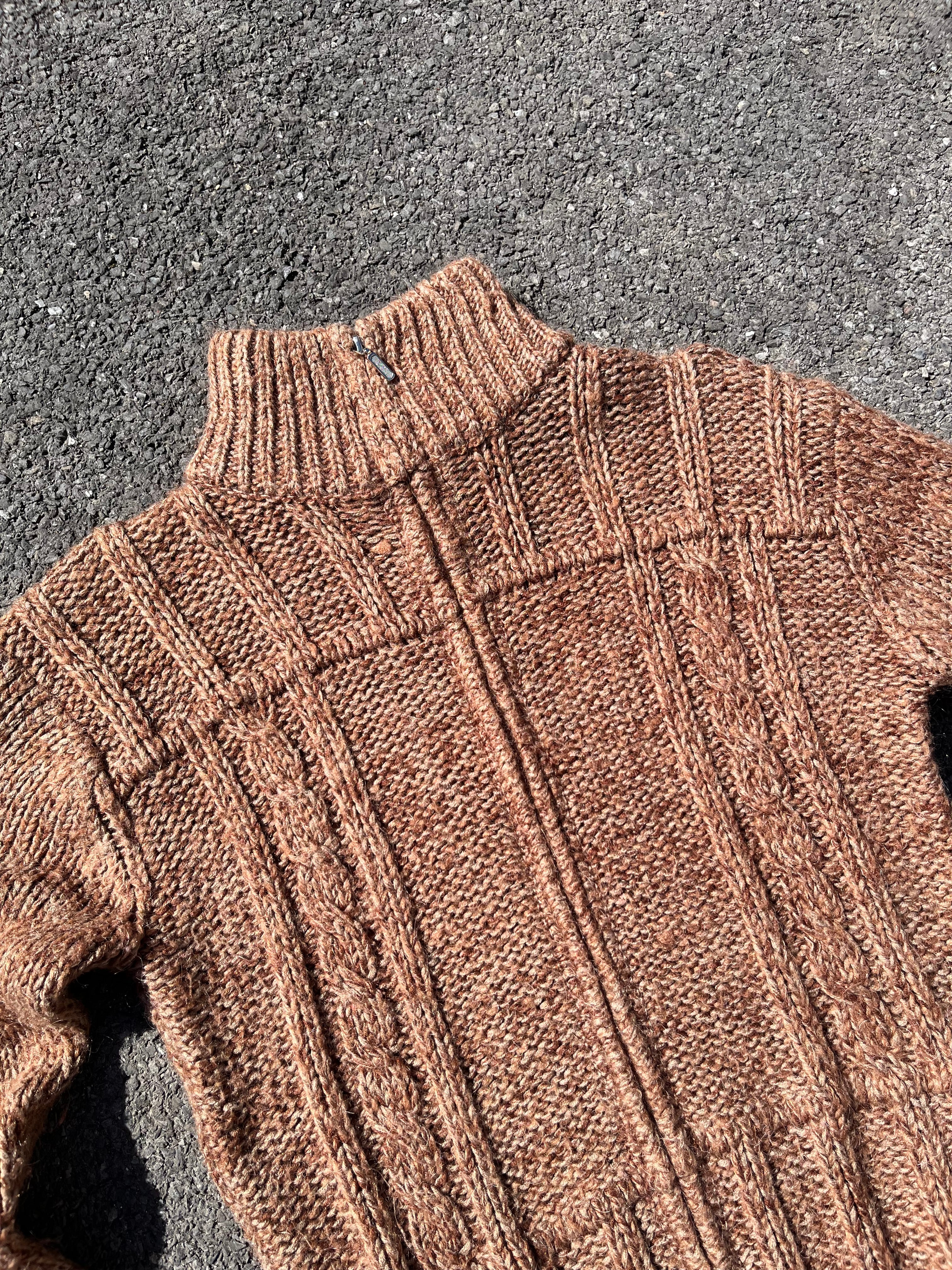 GILET EN LAINE BRUN/ORANGÉ