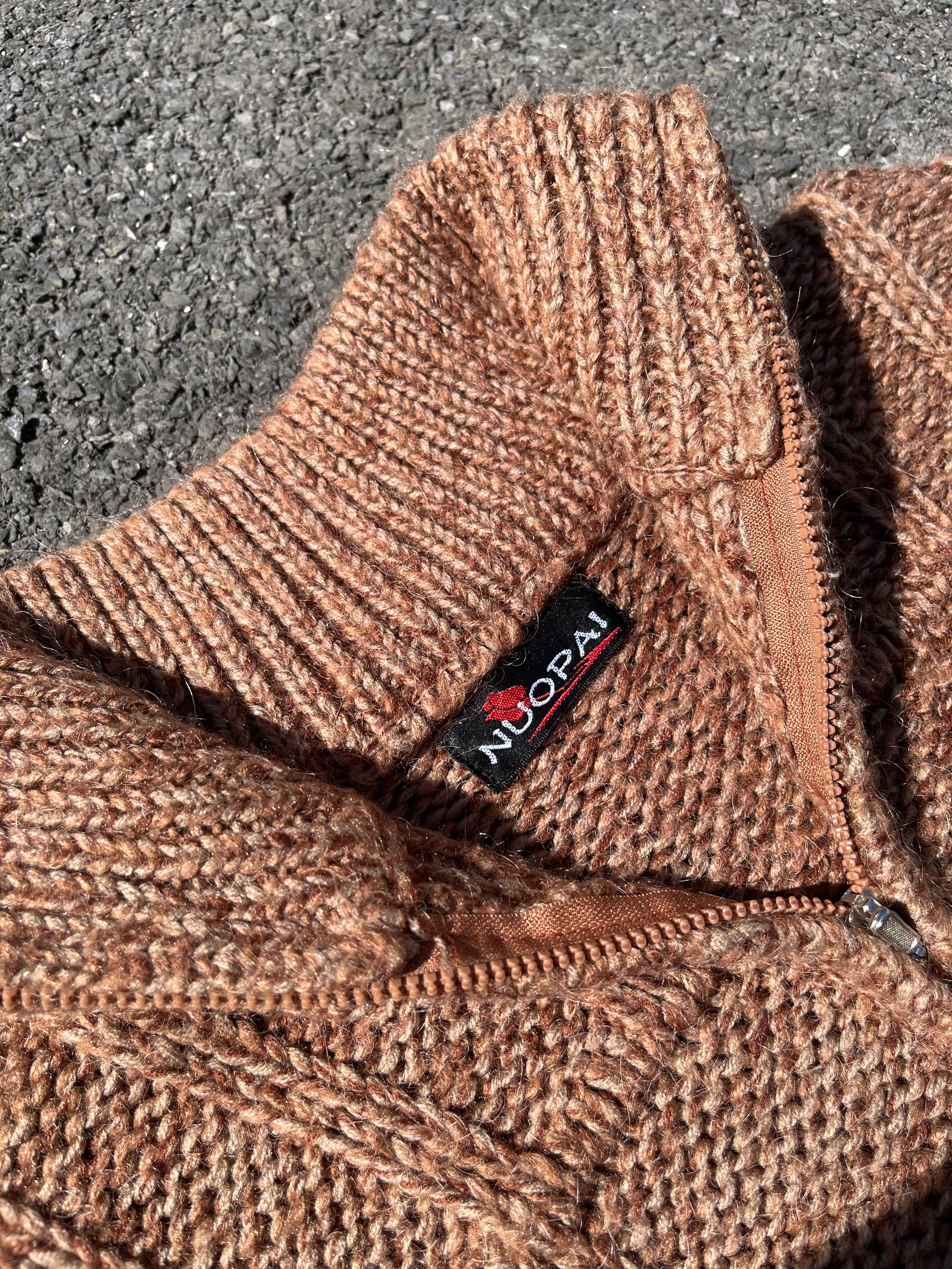 GILET EN LAINE BRUN/ORANGÉ