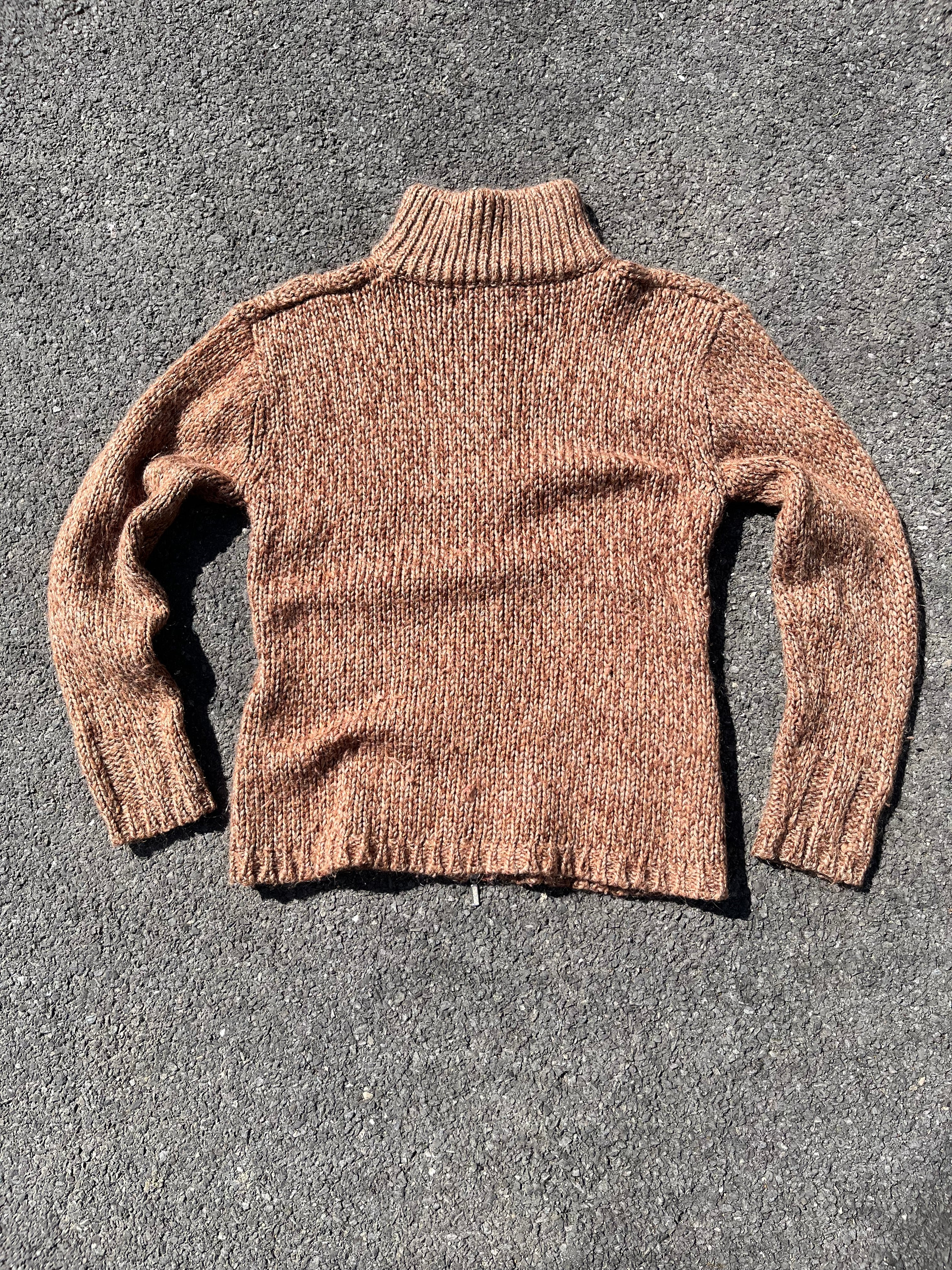 GILET EN LAINE BRUN/ORANGÉ