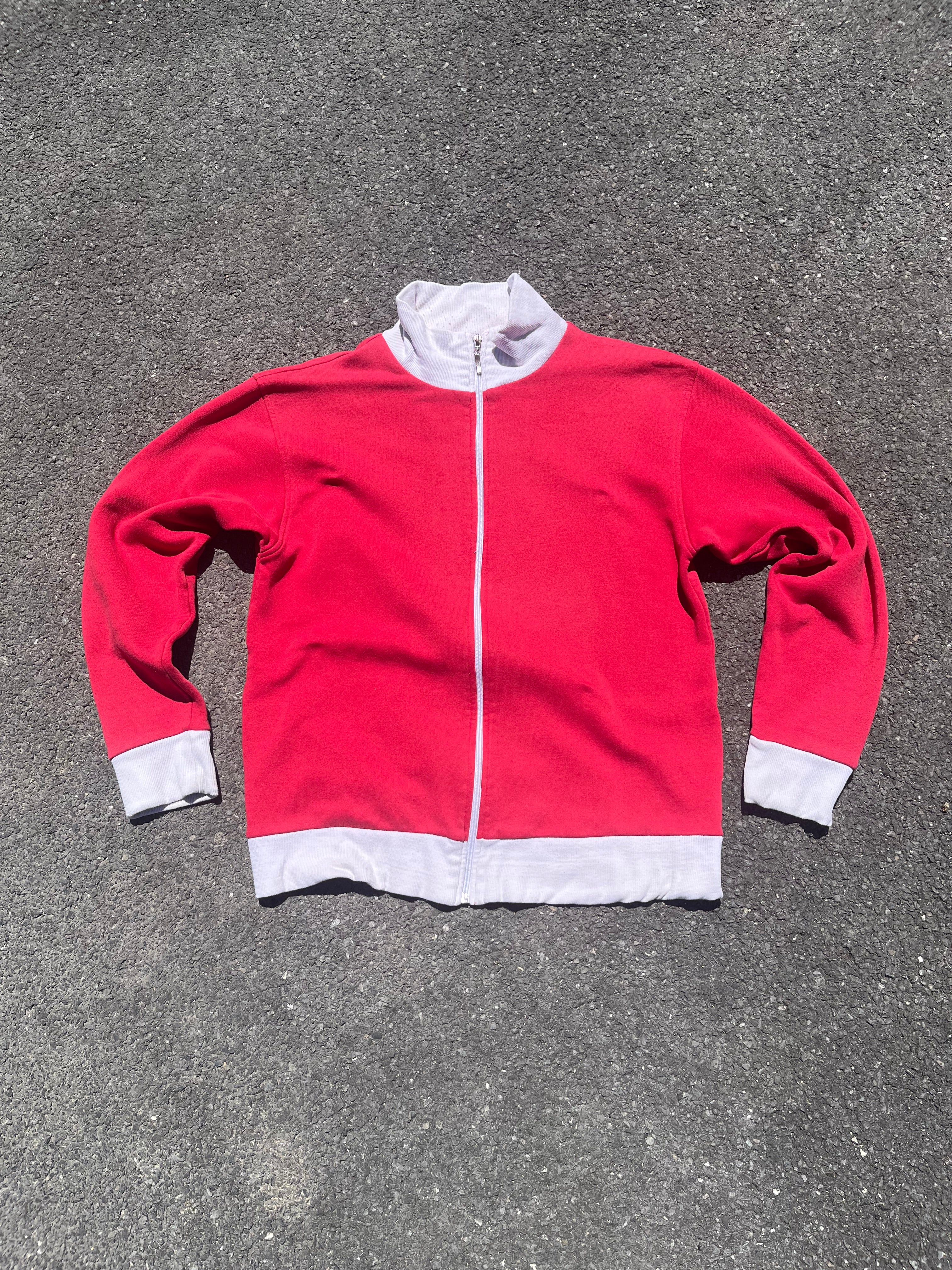 GILET BICOLORE ROUGE ET BLANC CASSÉ