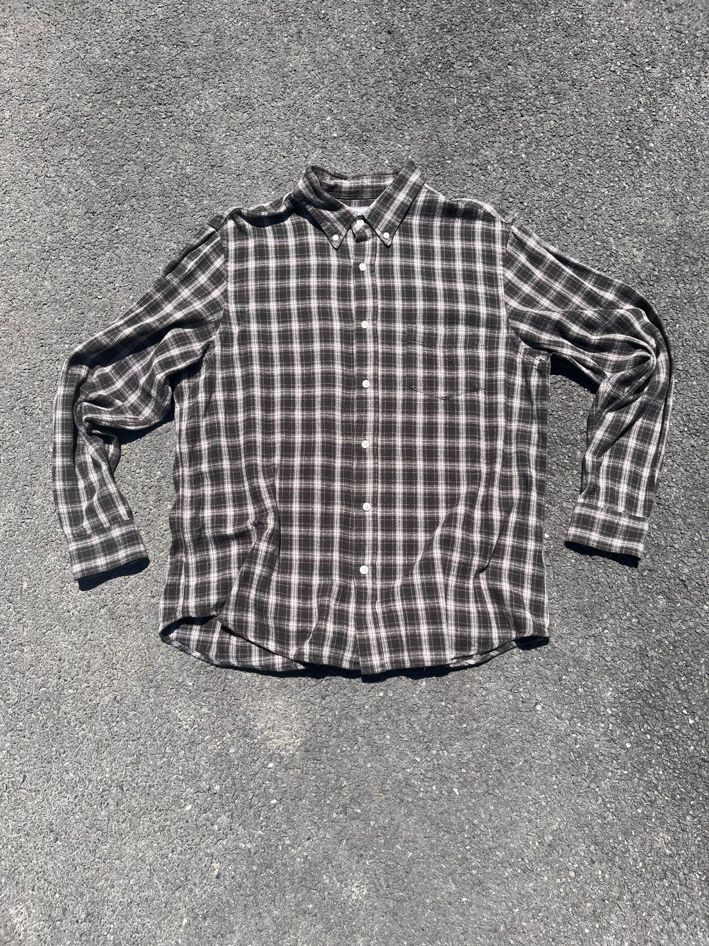 CHEMISE FLANELLE VERTE, BEIGE ET BRUN