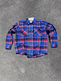 CHEMISE FLANNEL À CARREAUX BLEU ET ROUGE