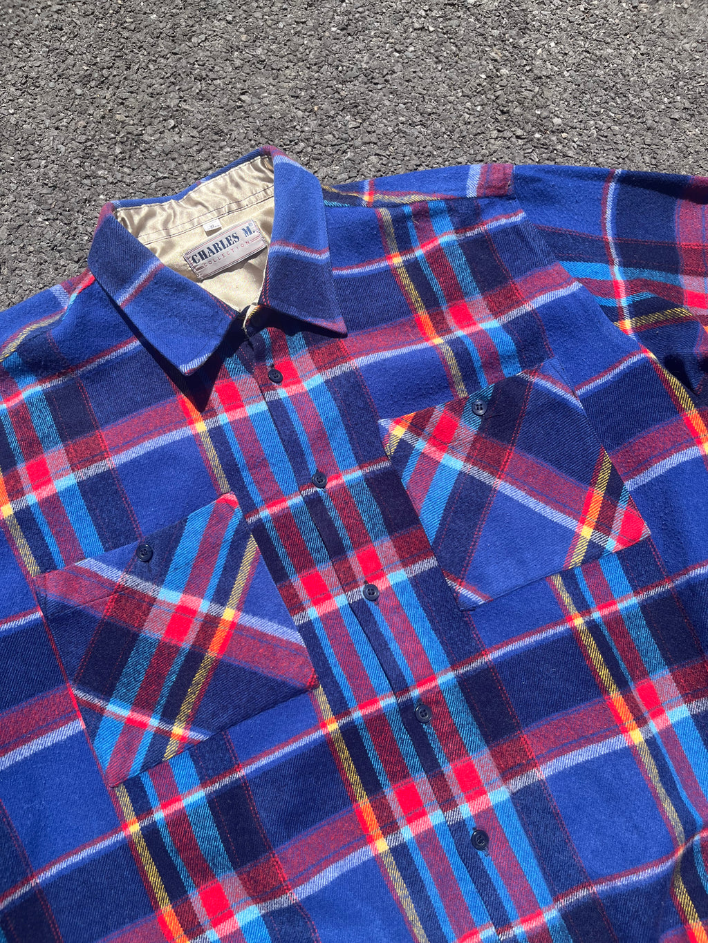 CHEMISE FLANNEL À CARREAUX BLEU ET ROUGE
