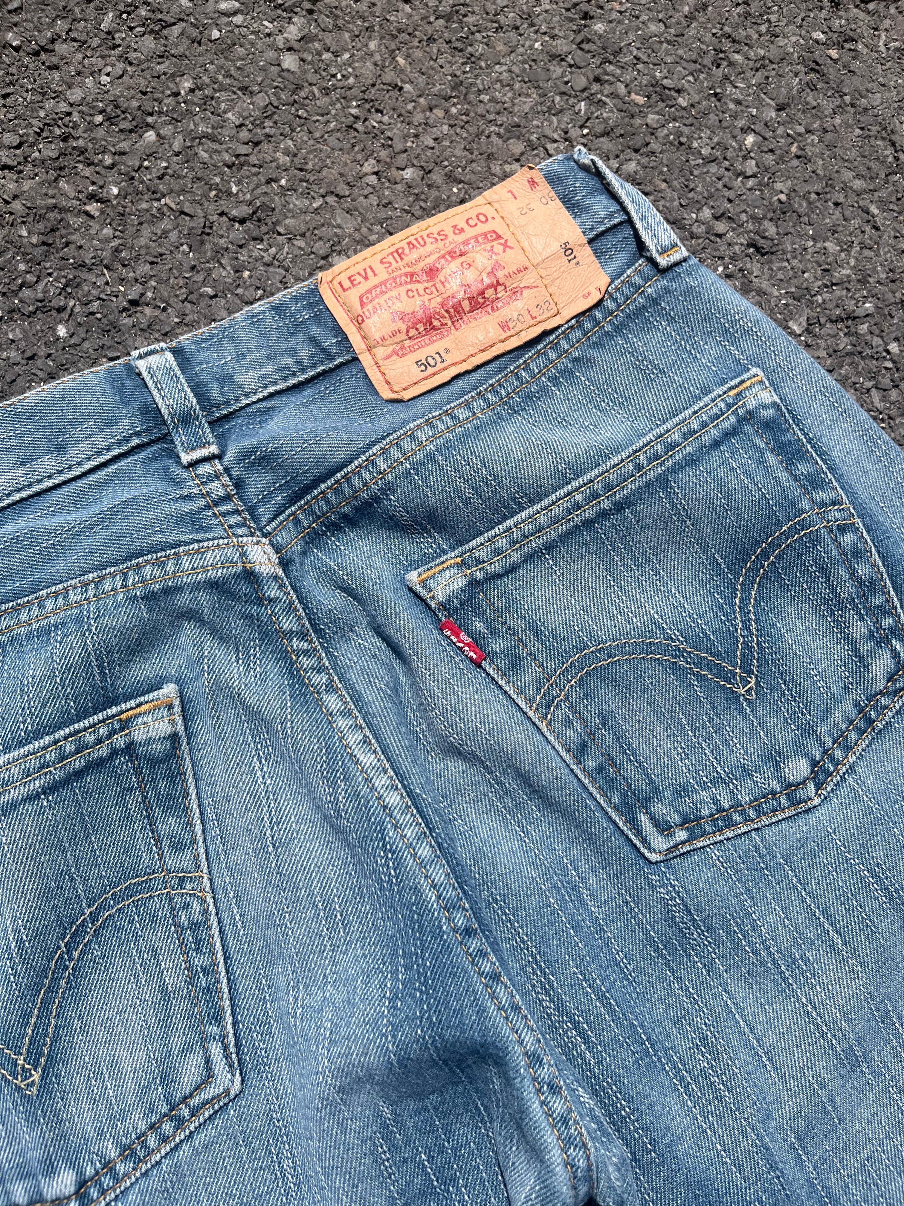 JEAN LEVIS 501 BLEU PATINÉ